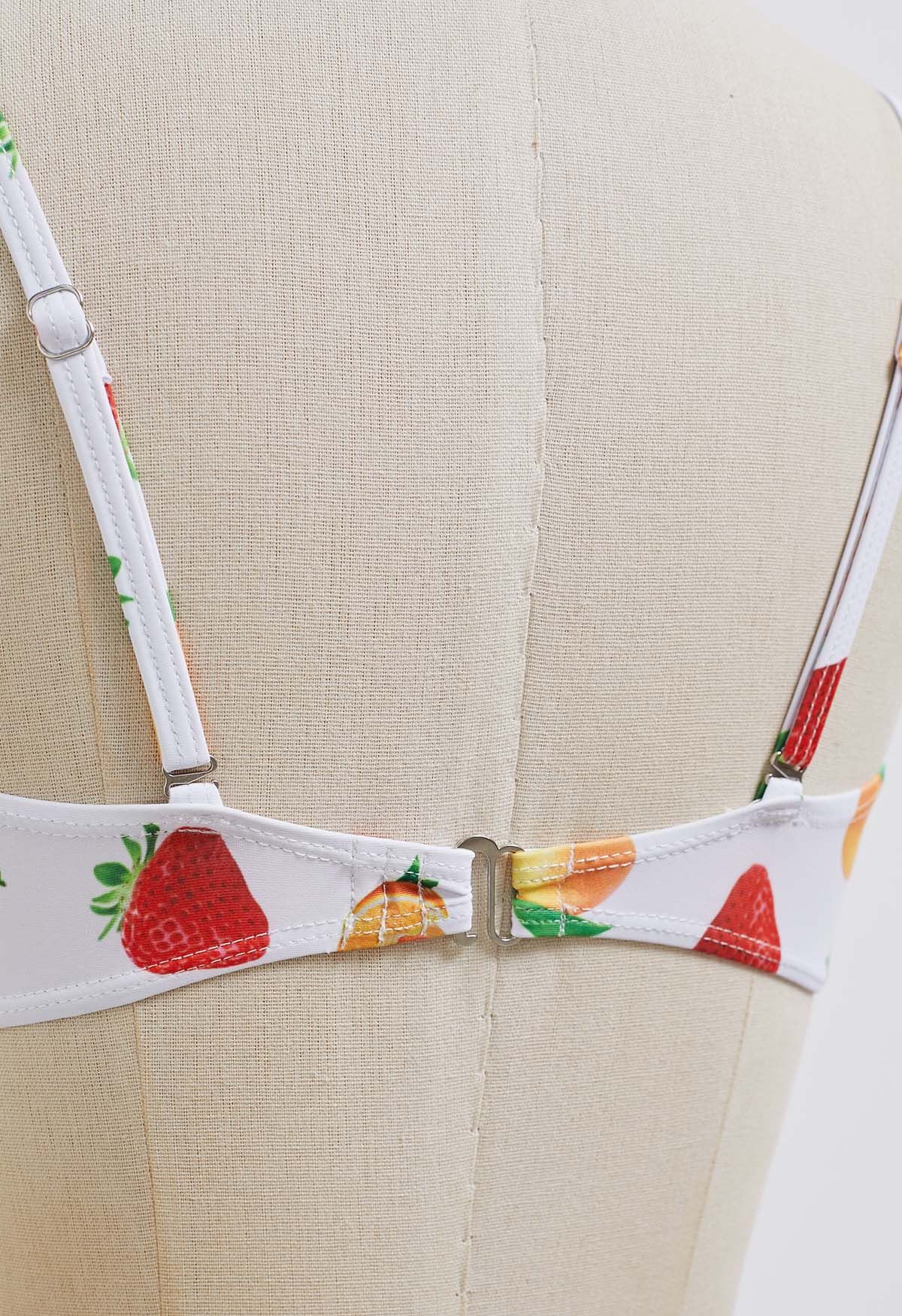 Bikini-Set mit Frucht-Print in Weiß