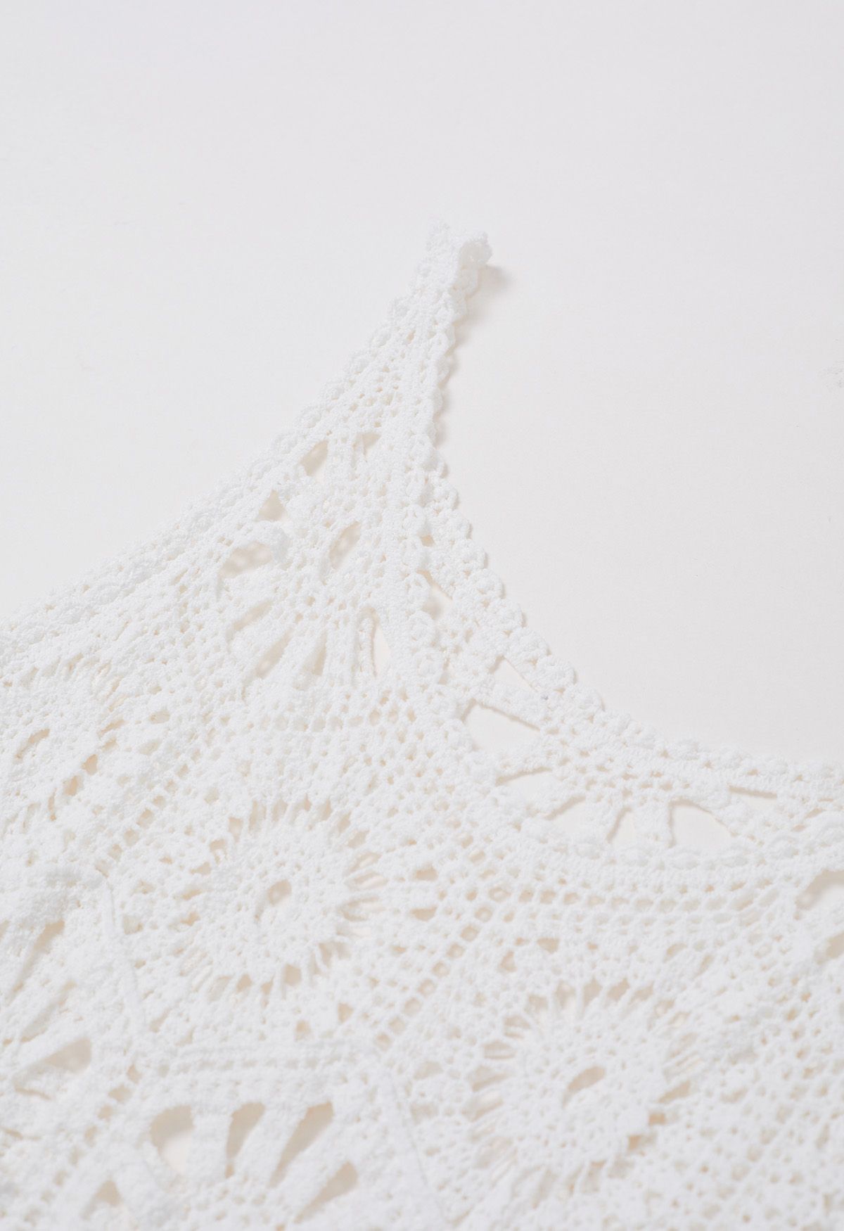 Bohemian Cutwork Häkel-Überwurfkleid in Weiß