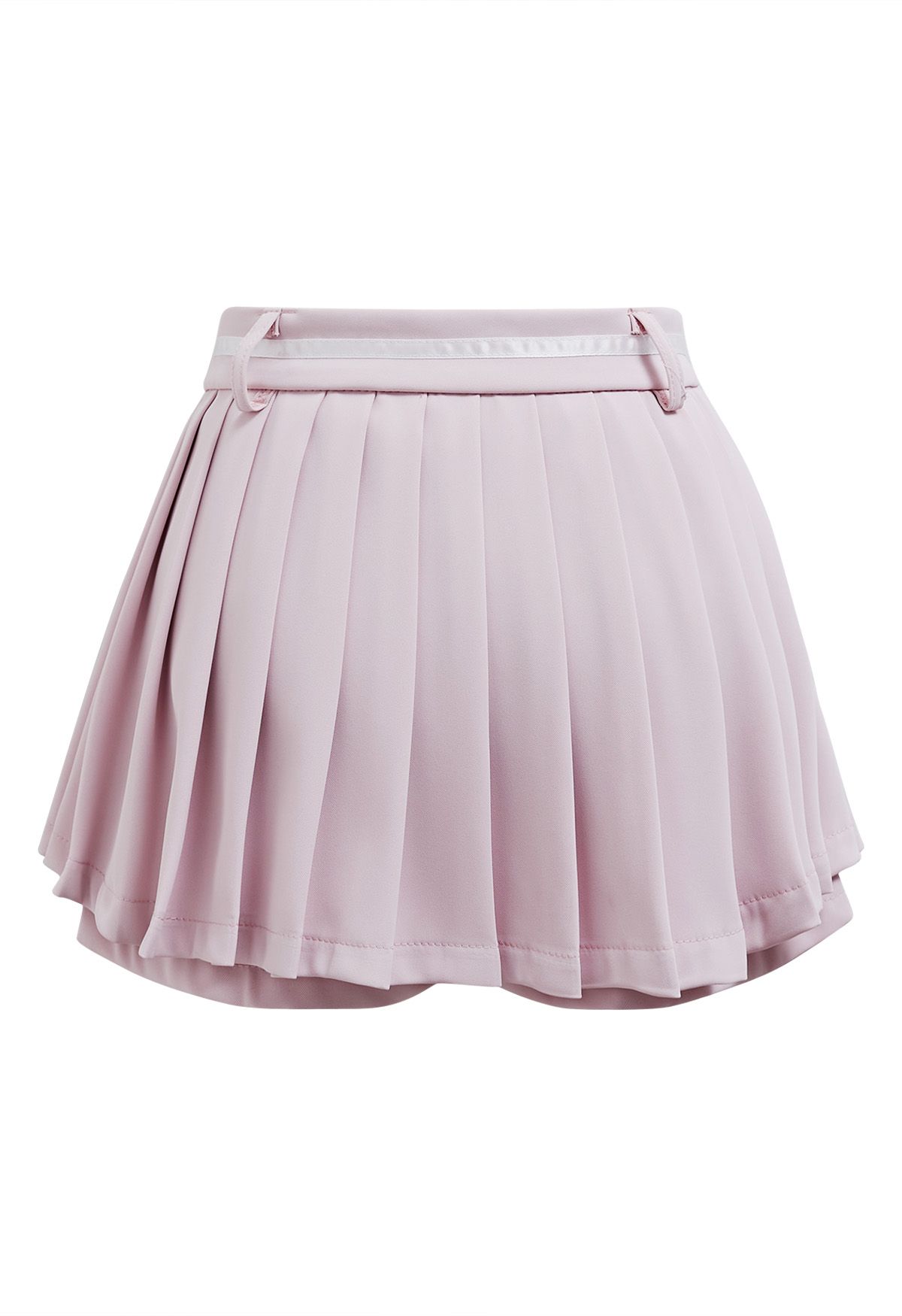 Plissierter Mini-Skort mit Schleife in Hellrosa