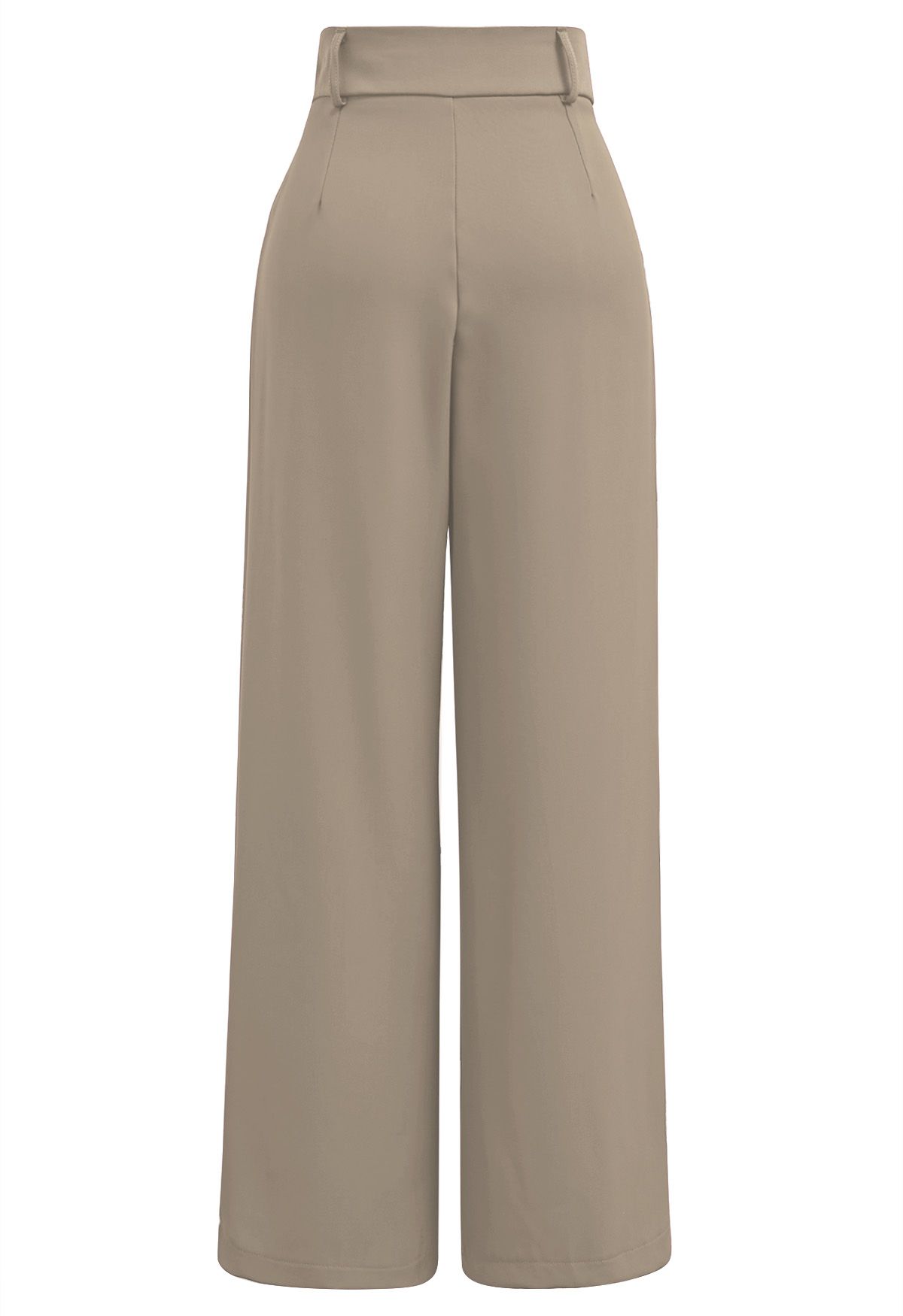 Gerade geschnittene Hose mit hoher Taille in Khaki