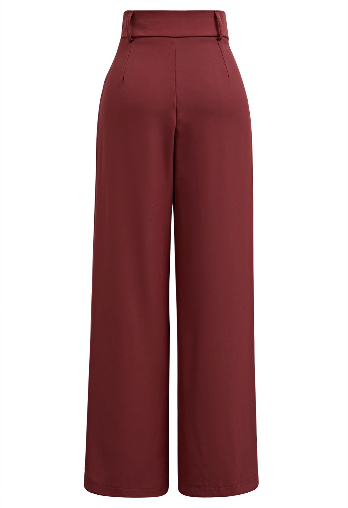 Hoch taillierte Hose mit geradem Bein in Rot