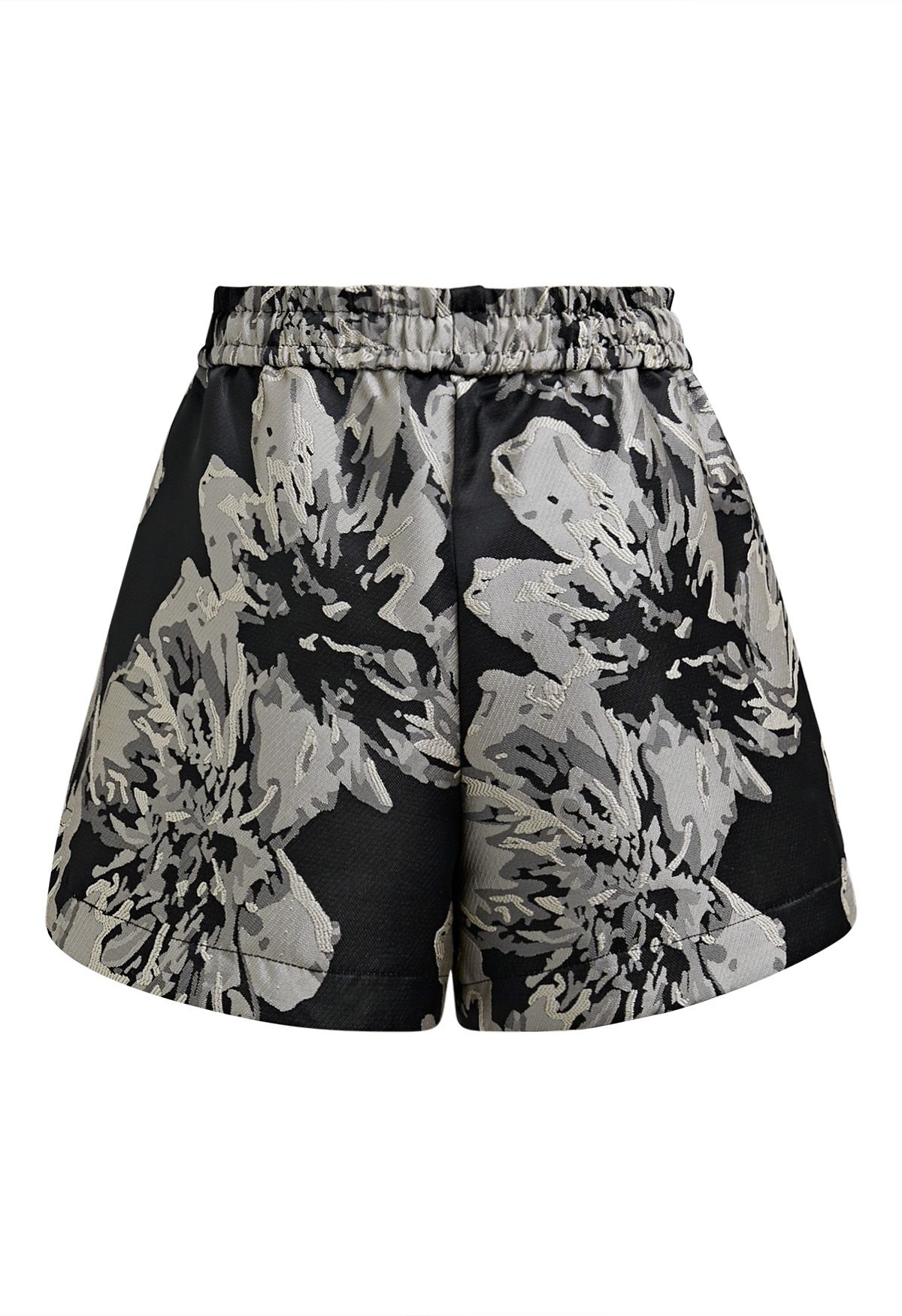 Jacquard-Shorts mit Blumenmuster und Kordelzug in der Taille 