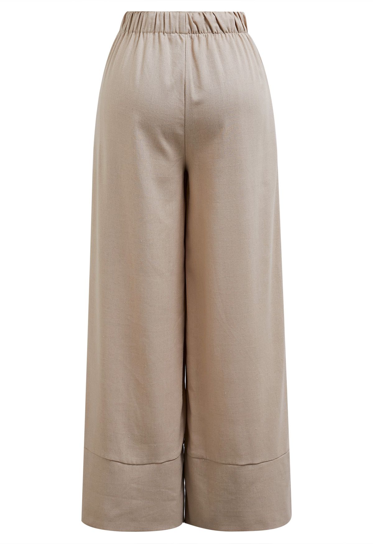 Bequeme Palazzo-Hose aus Leinenmischung in Khaki