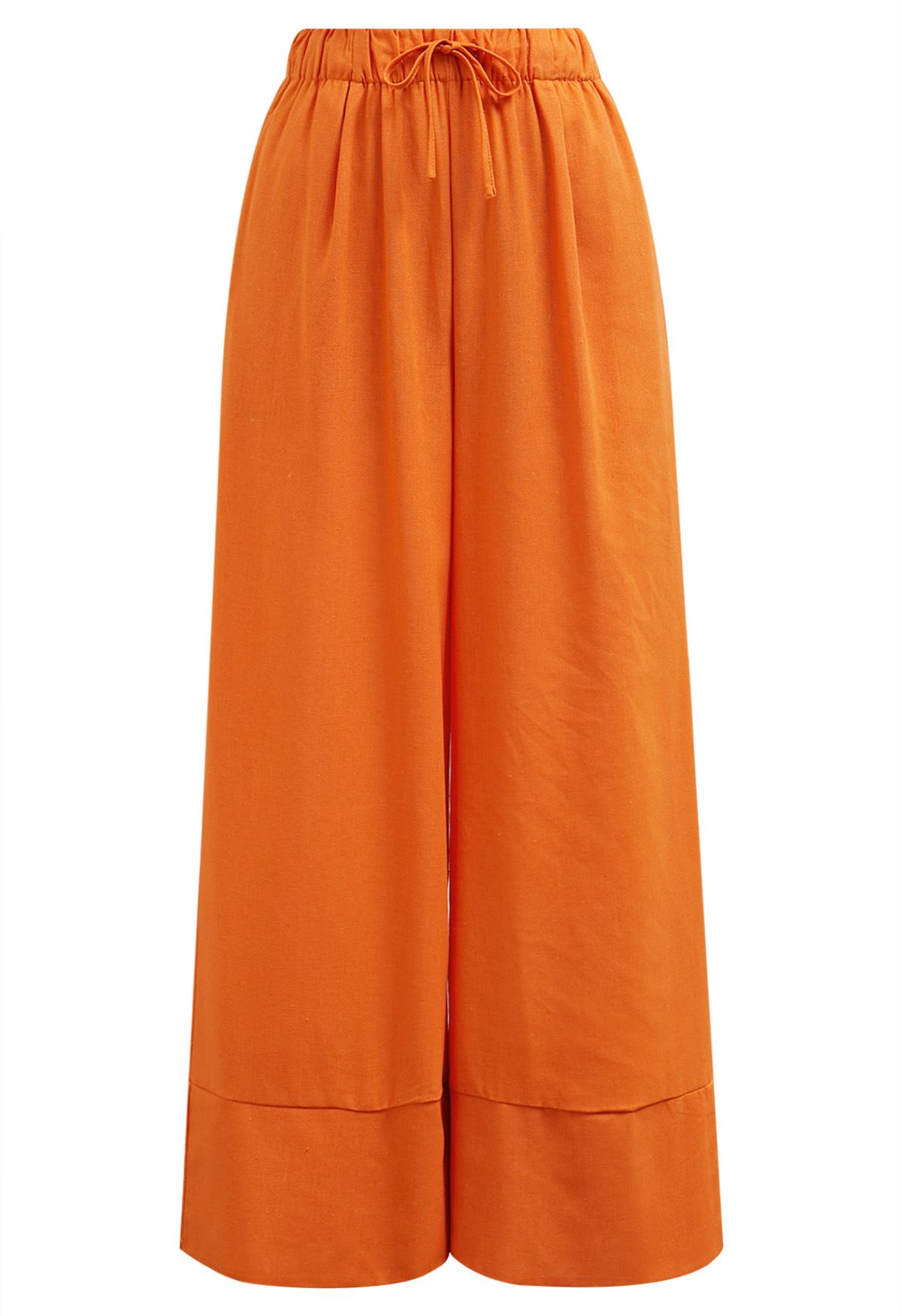 Bequeme Palazzo-Hose aus Leinenmischung in Orange