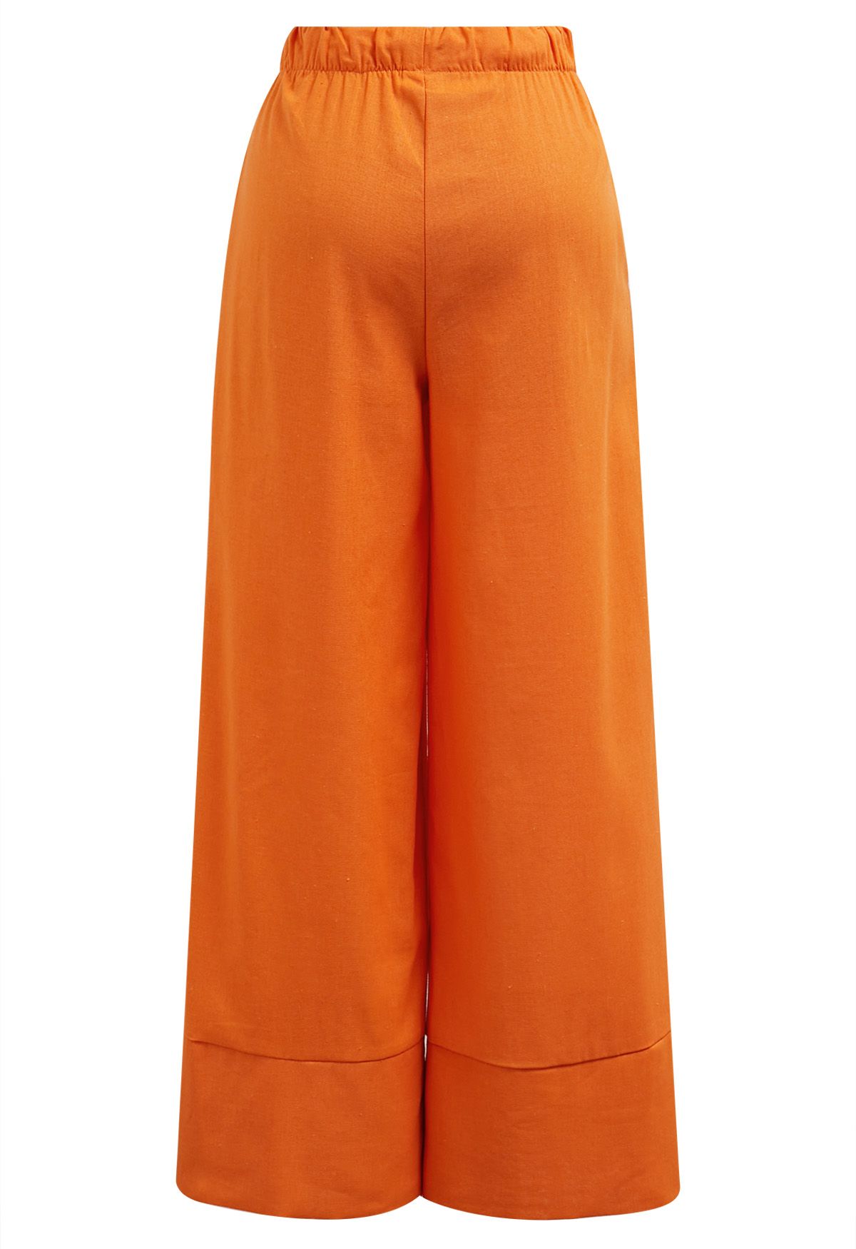 Bequeme Palazzo-Hose aus Leinenmischung in Orange