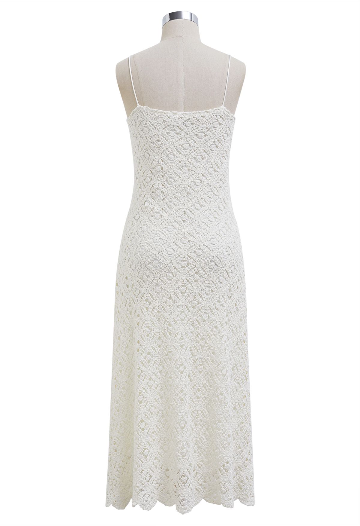 Camisole-Kleid aus Baumwolle mit Häkel-Cutwork und Rosenmuster