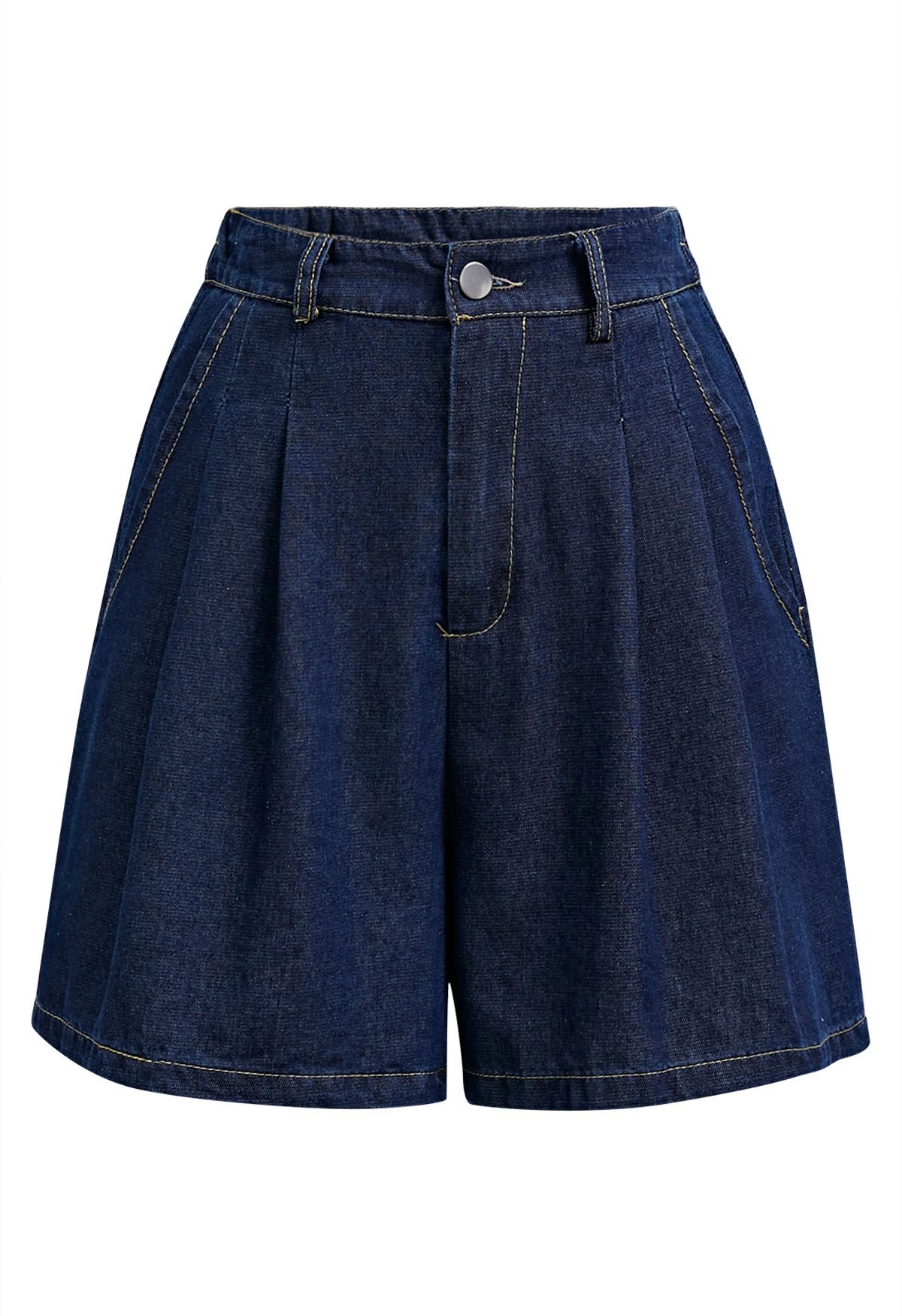 Set aus ärmellosem Jeanstop und Shorts mit Schleife an der Schulter