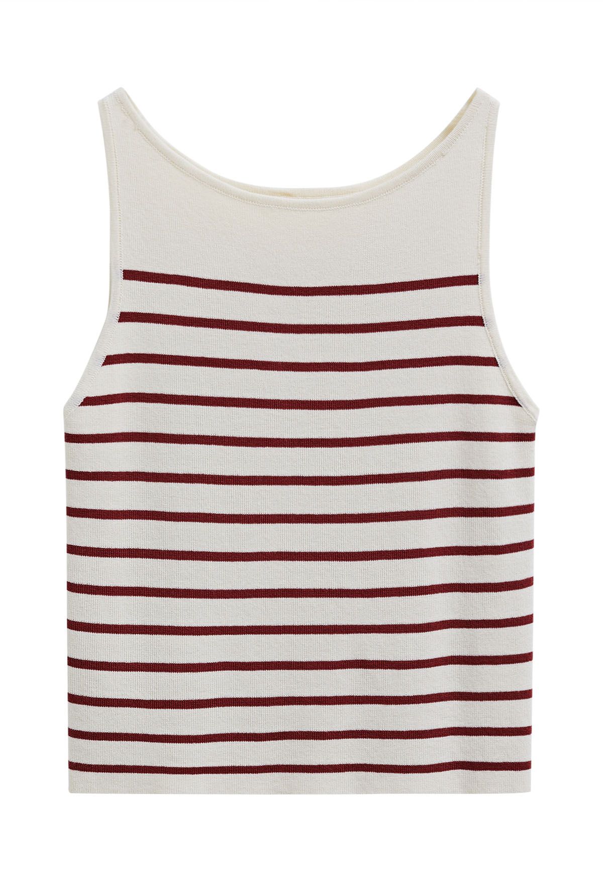 Rotes, gestreiftes Strick-Tanktop