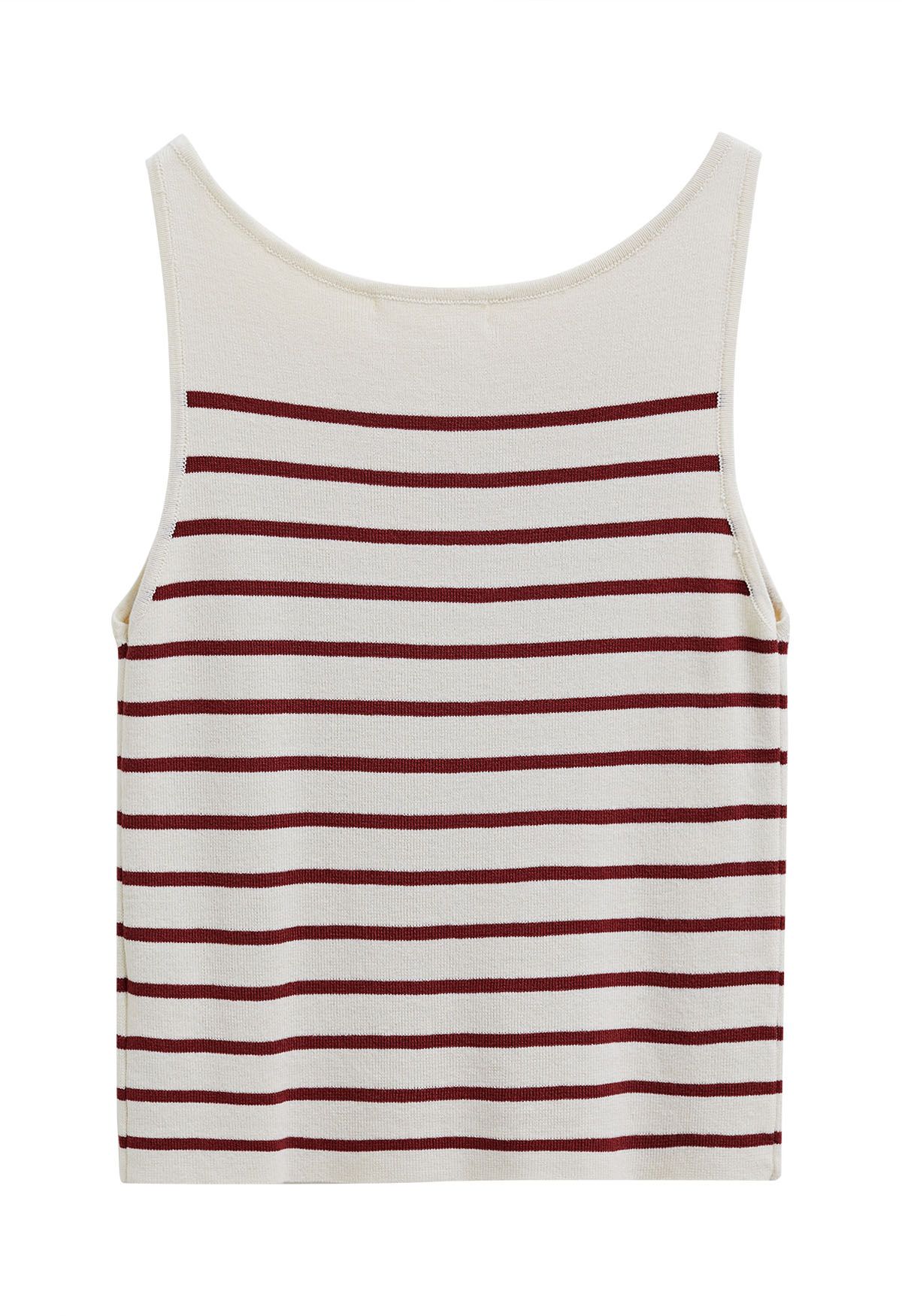 Rotes, gestreiftes Strick-Tanktop