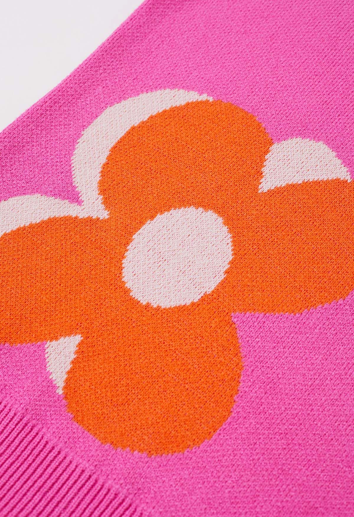 Flowering Day – Jacquard-Strickpullover in Pink