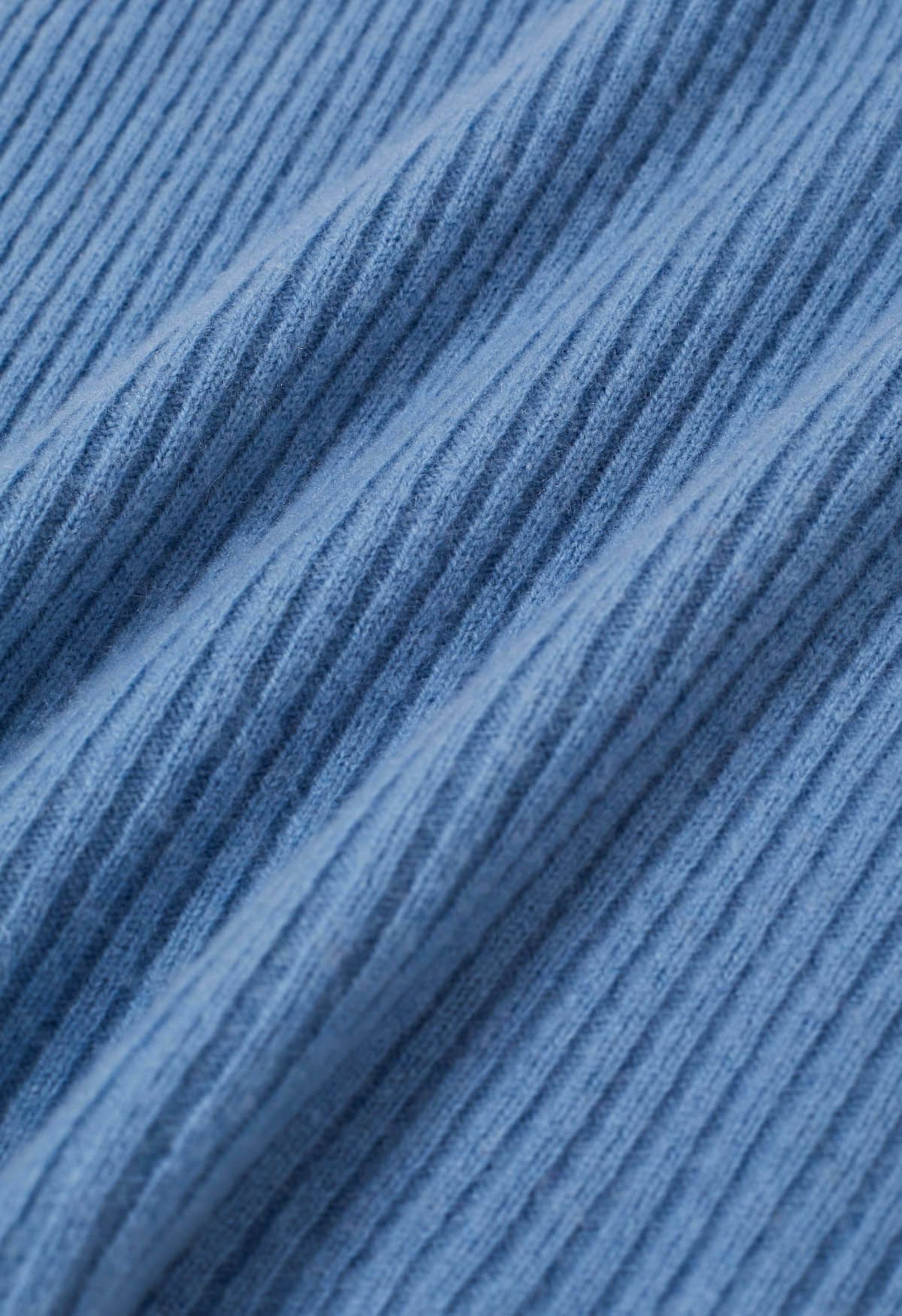 Elemental – Langärmliger Wollpullover mit Rollkragen in Blau