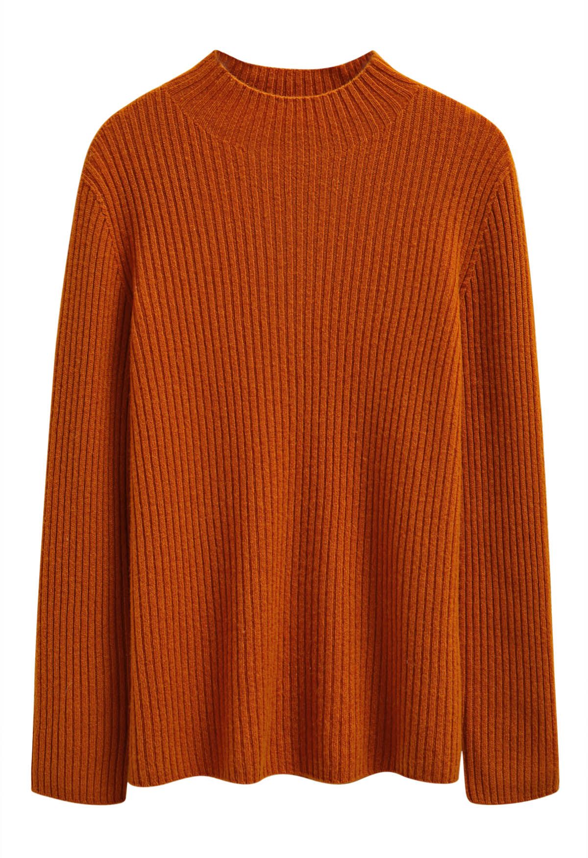 Elemental – Langärmliger Wollpullover mit Rollkragen in Orange