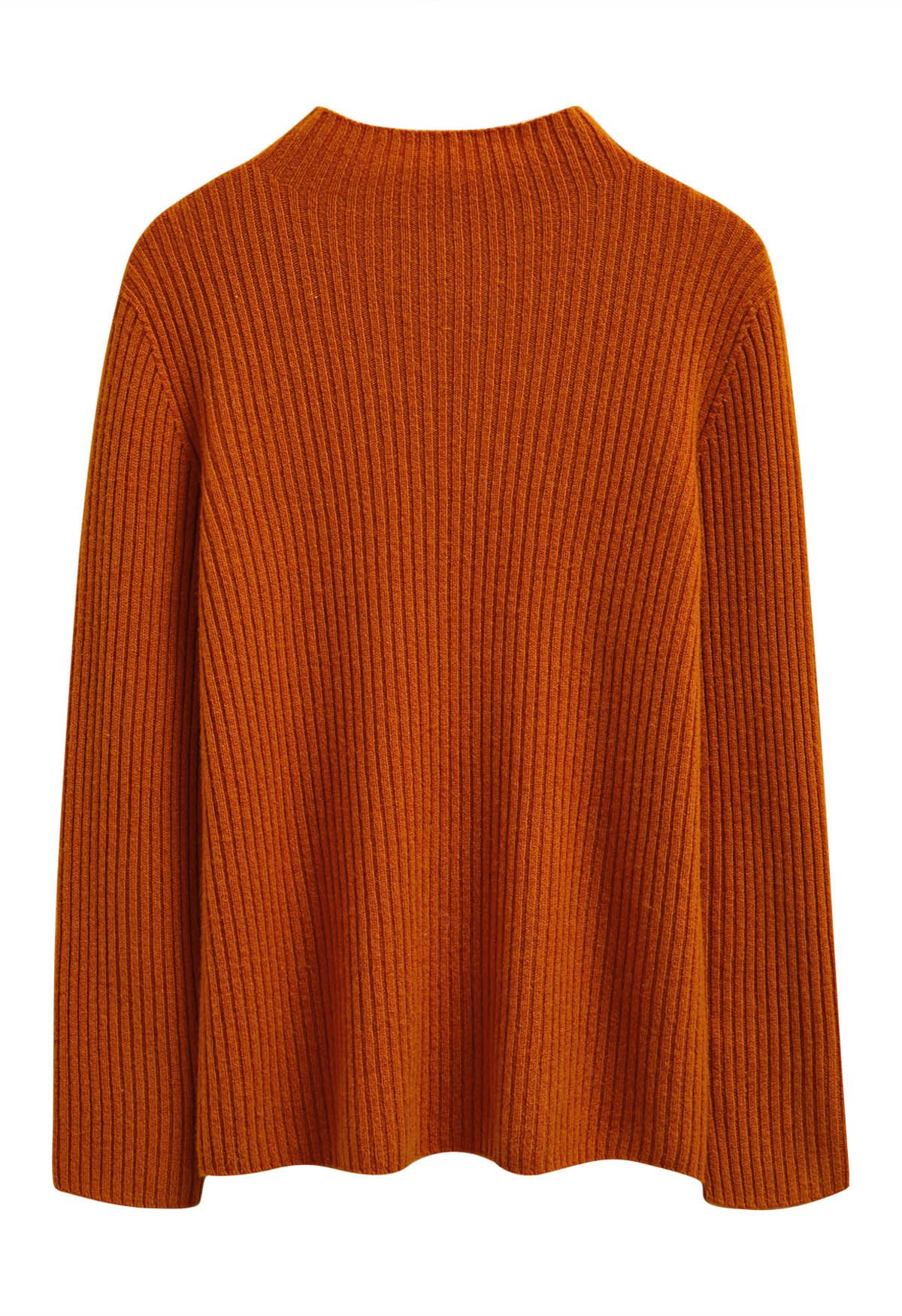 Elemental – Langärmliger Wollpullover mit Rollkragen in Orange