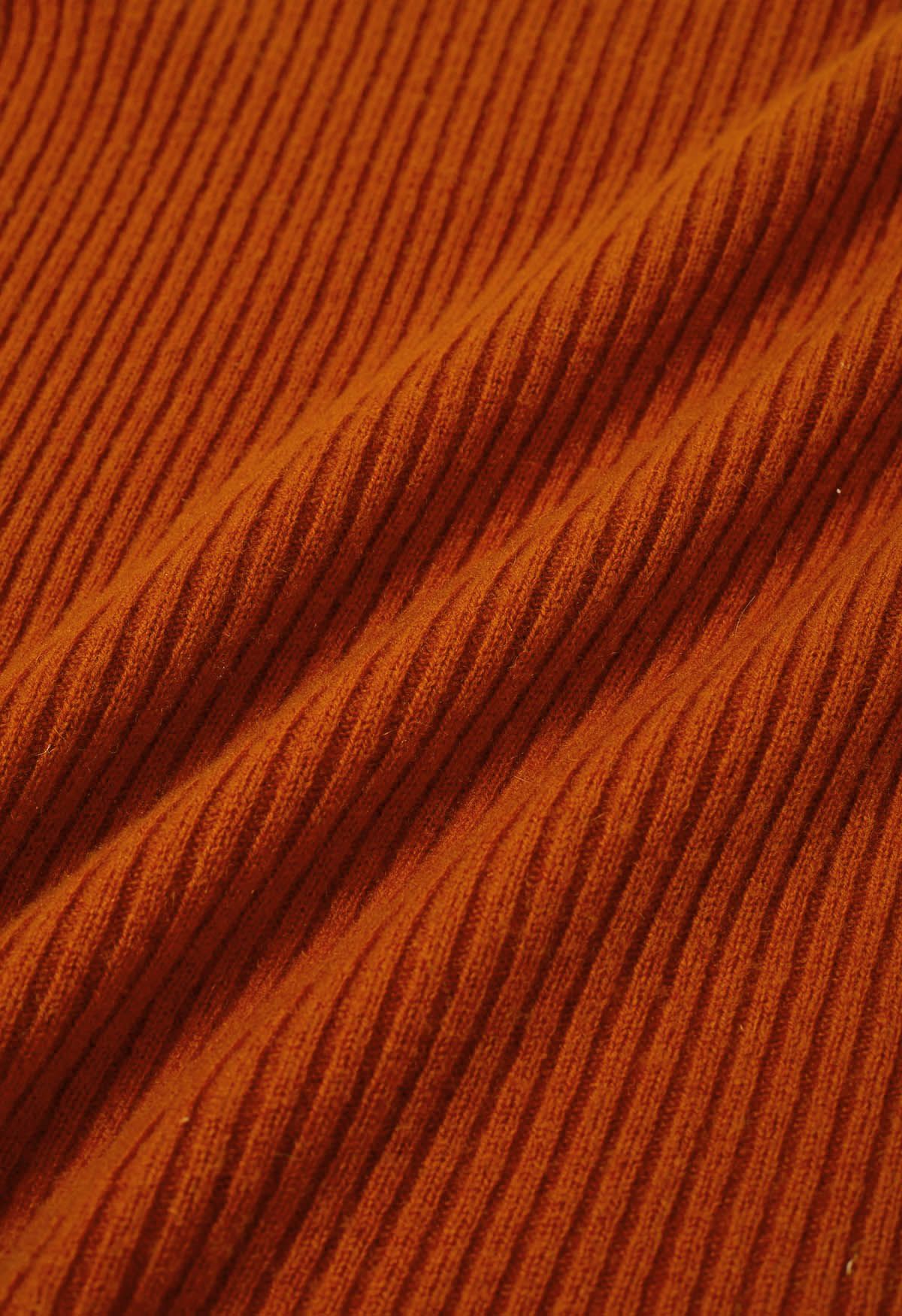 Elemental – Langärmliger Wollpullover mit Rollkragen in Orange