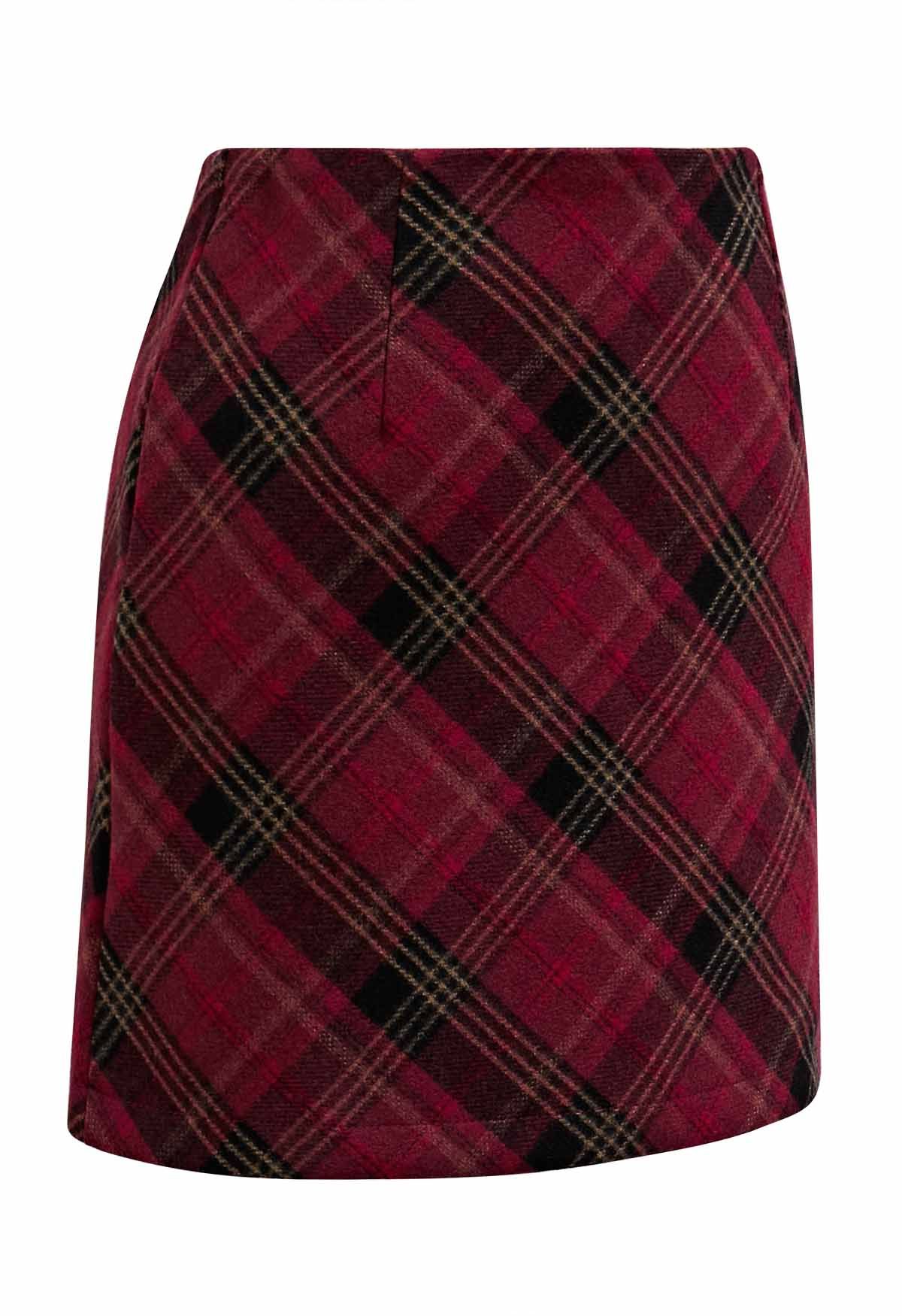 Scottish Charm Tartan Minirock in Rot