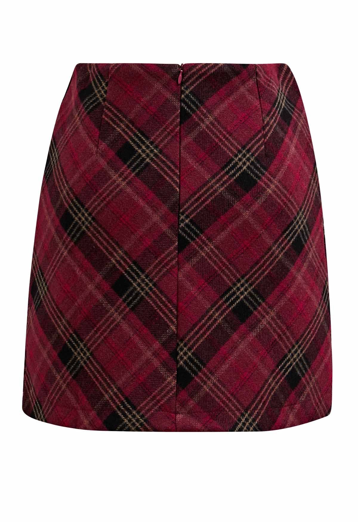 Scottish Charm Tartan Minirock in Rot