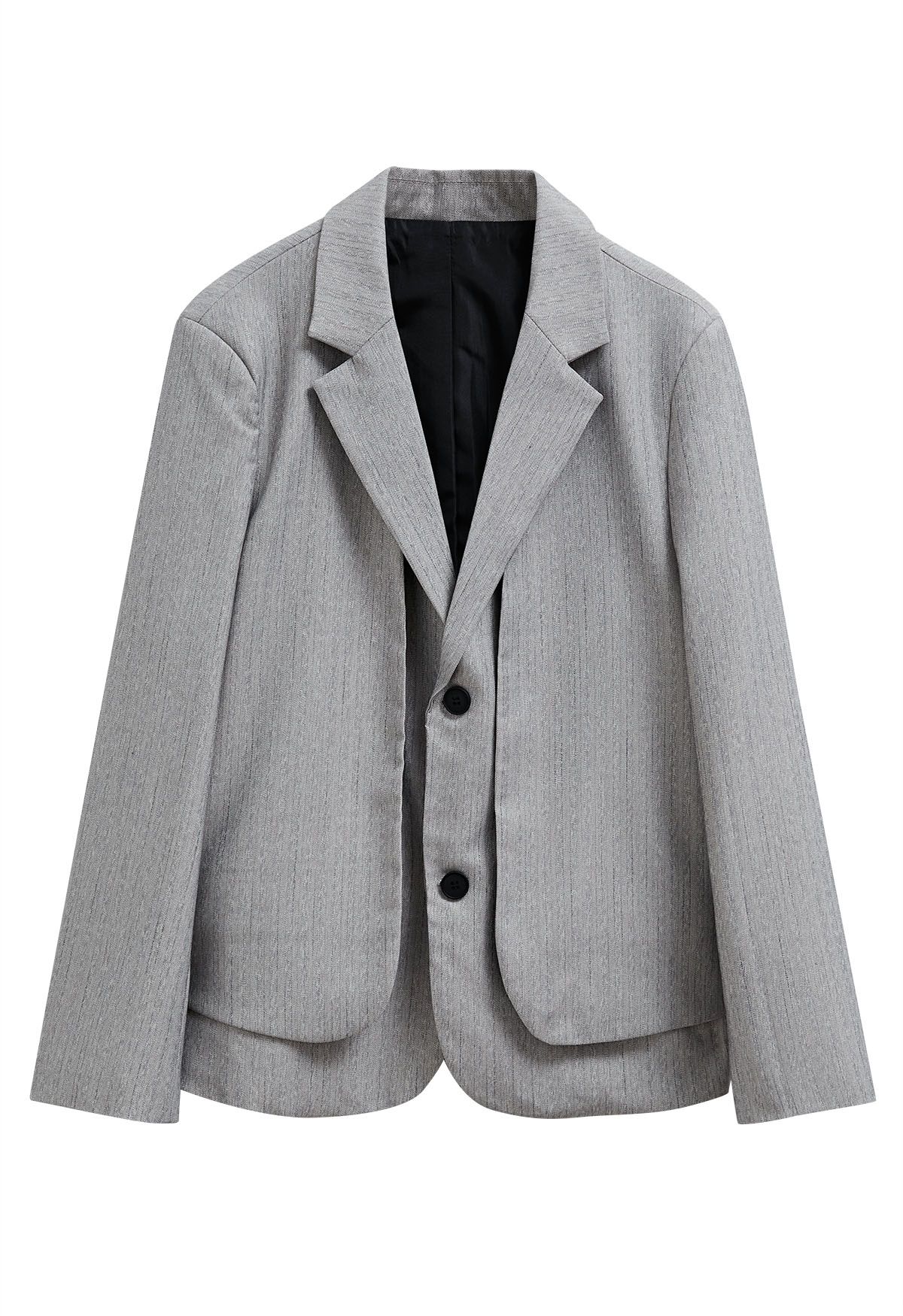 Fake – Zweiteiliger Button-Down-Blazer in Grau