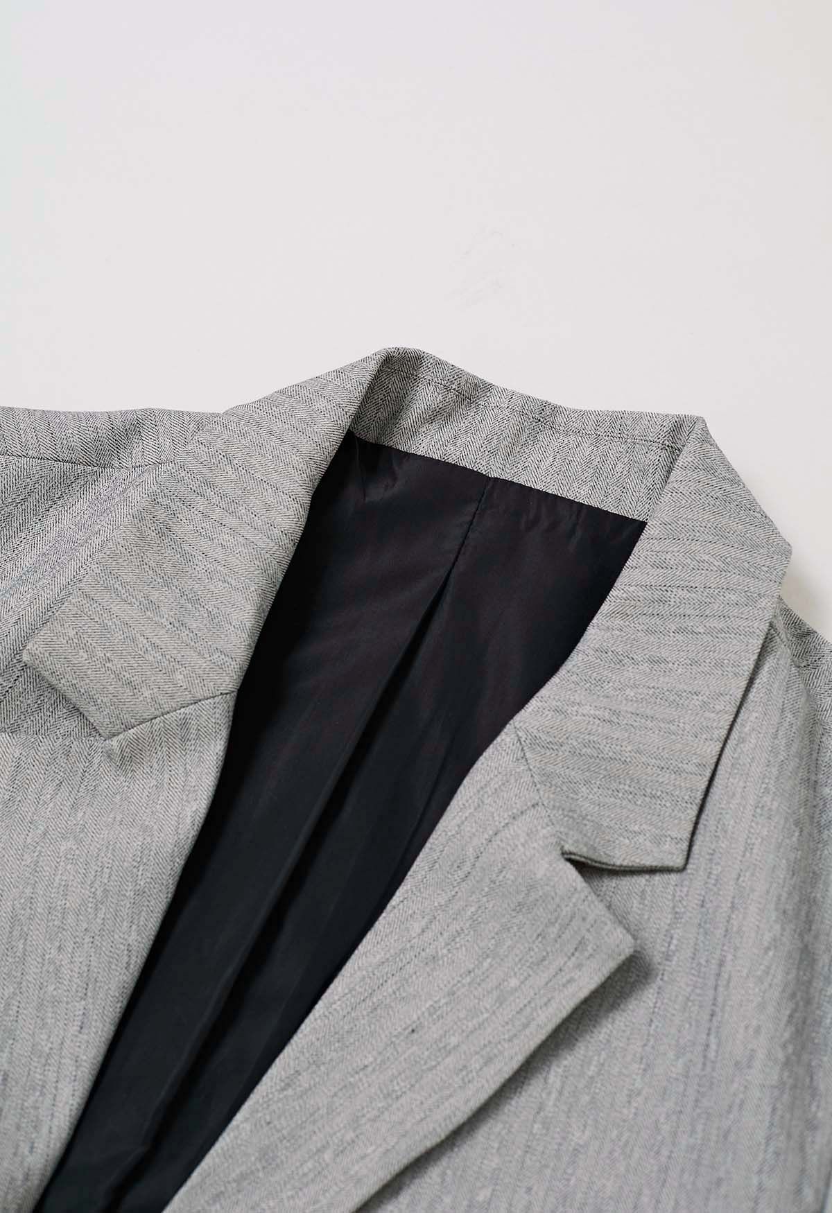 Fake – Zweiteiliger Button-Down-Blazer in Grau