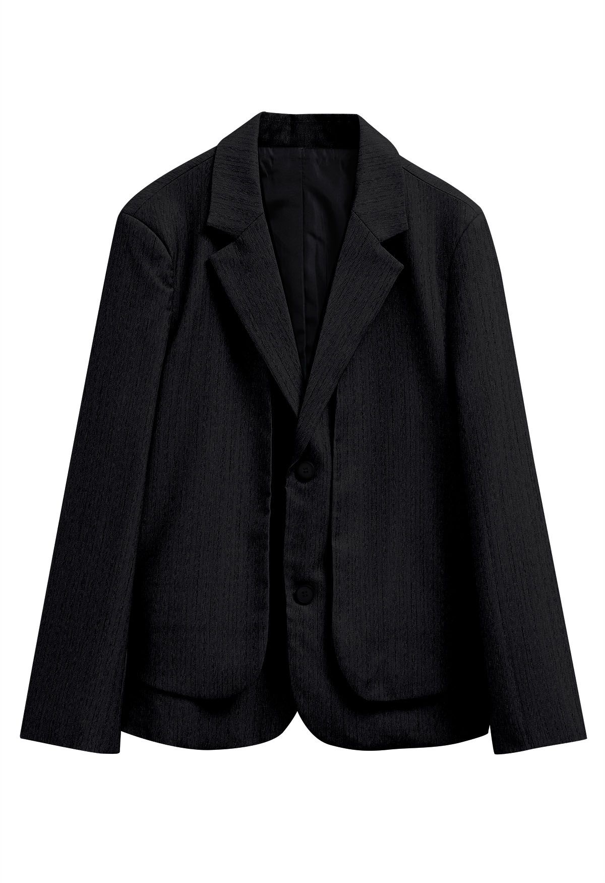 Fake – Zweiteiliger Button-Down-Blazer in Schwarz