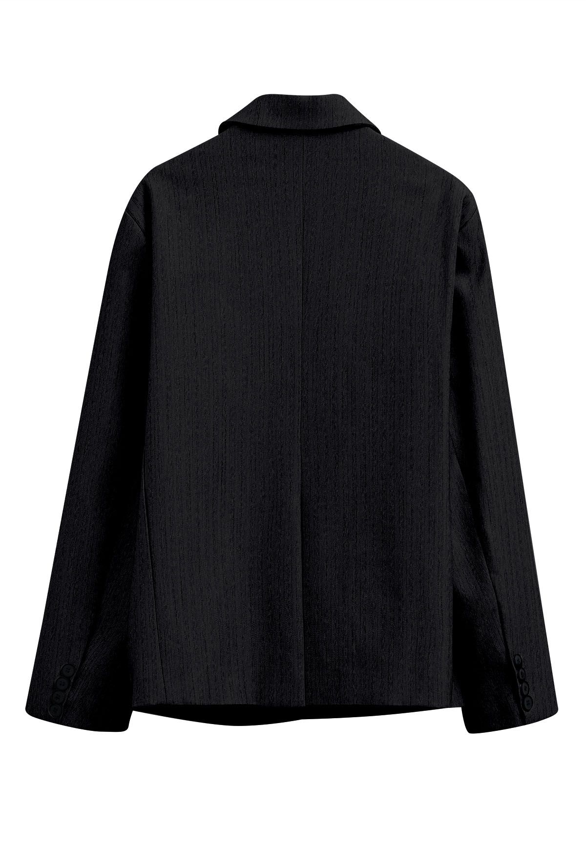 Fake – Zweiteiliger Button-Down-Blazer in Schwarz