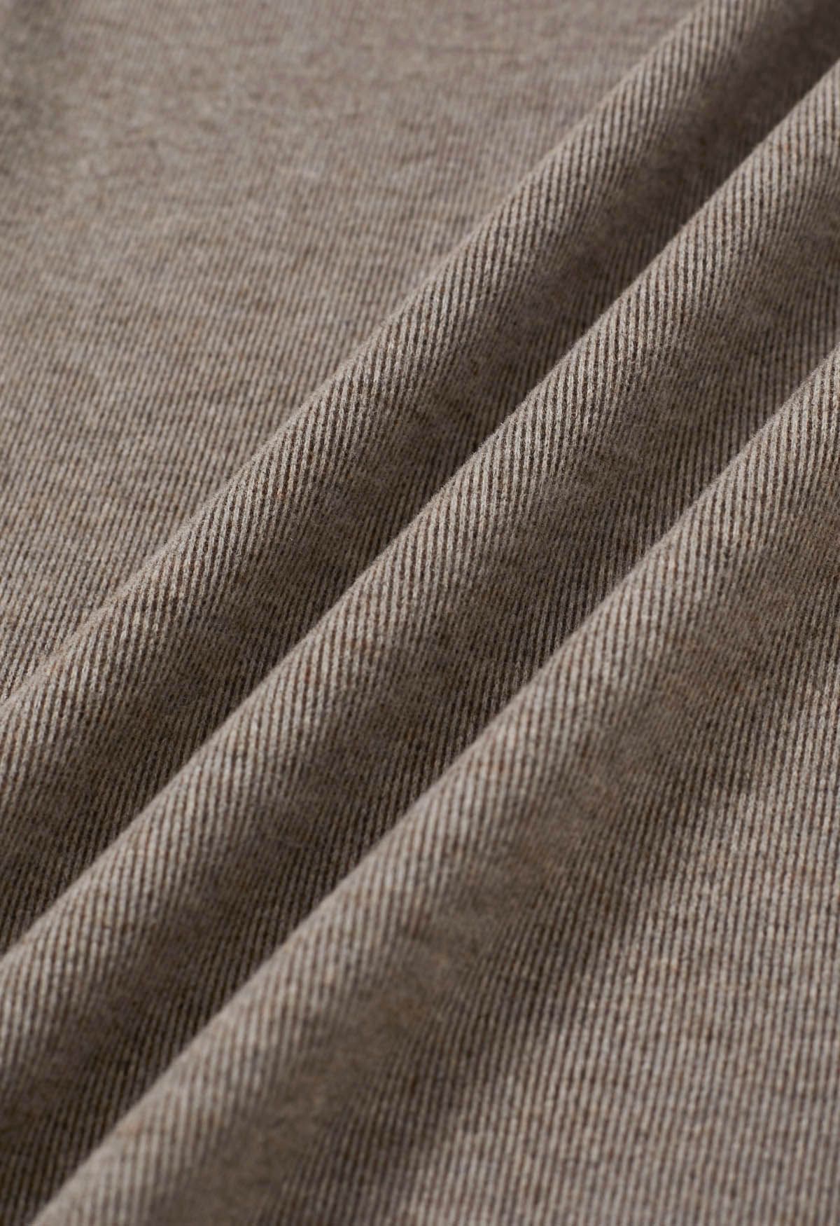 Weicher, eleganter ausgestellter Maxirock in Taupe