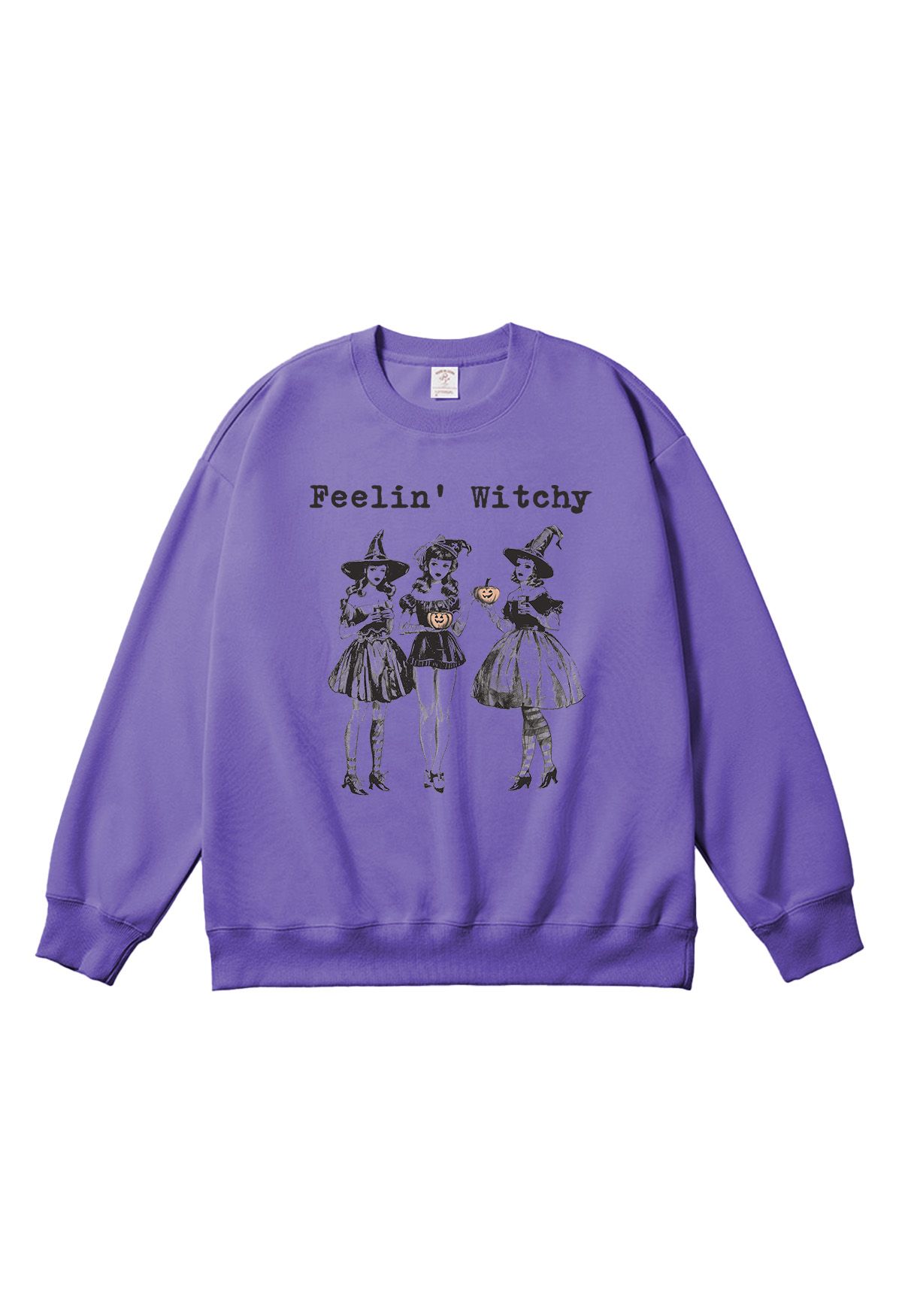 Sweatshirt mit „Feeling Witchy Girly“-Muster