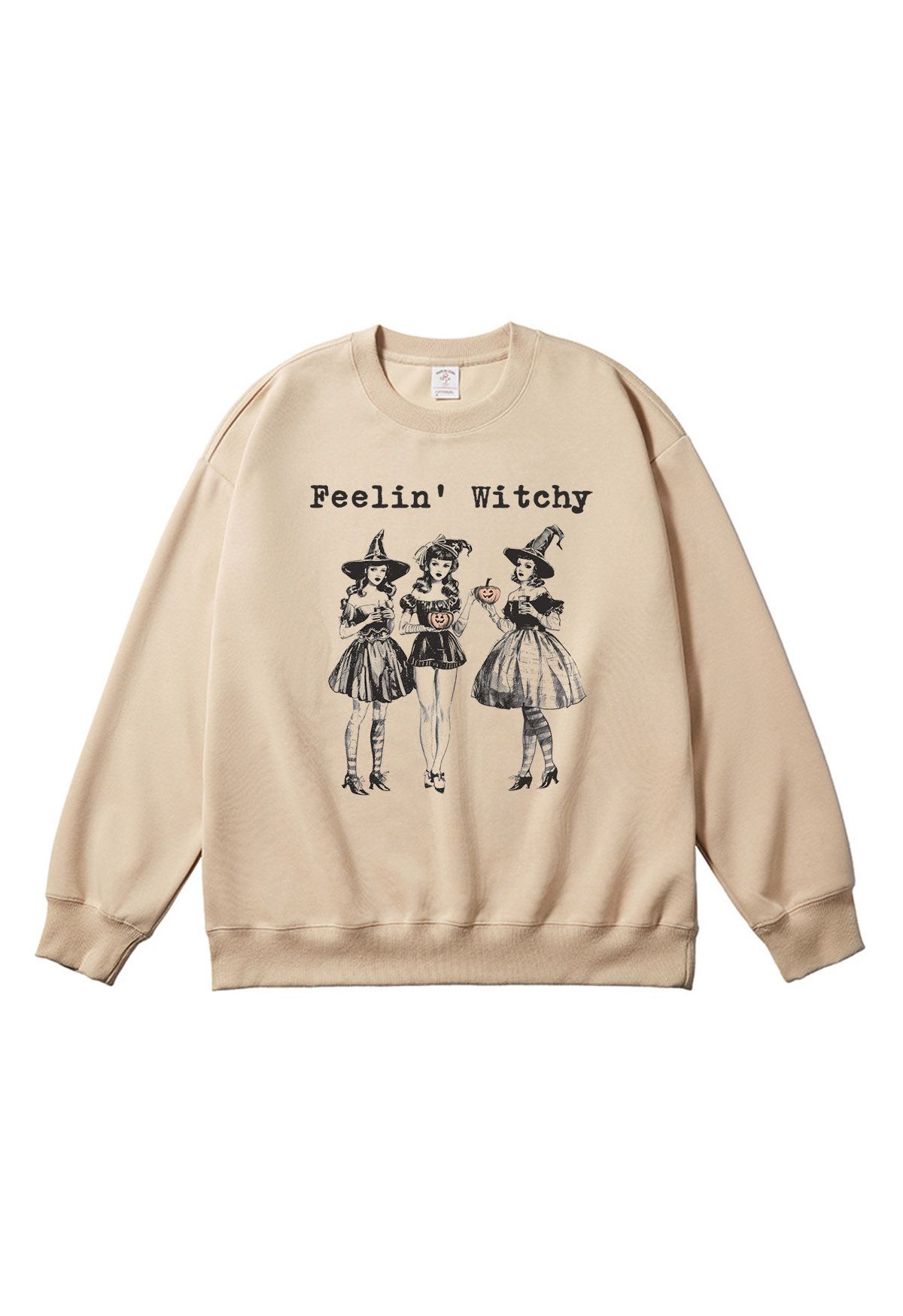 Sweatshirt mit „Feeling Witchy Girly“-Muster