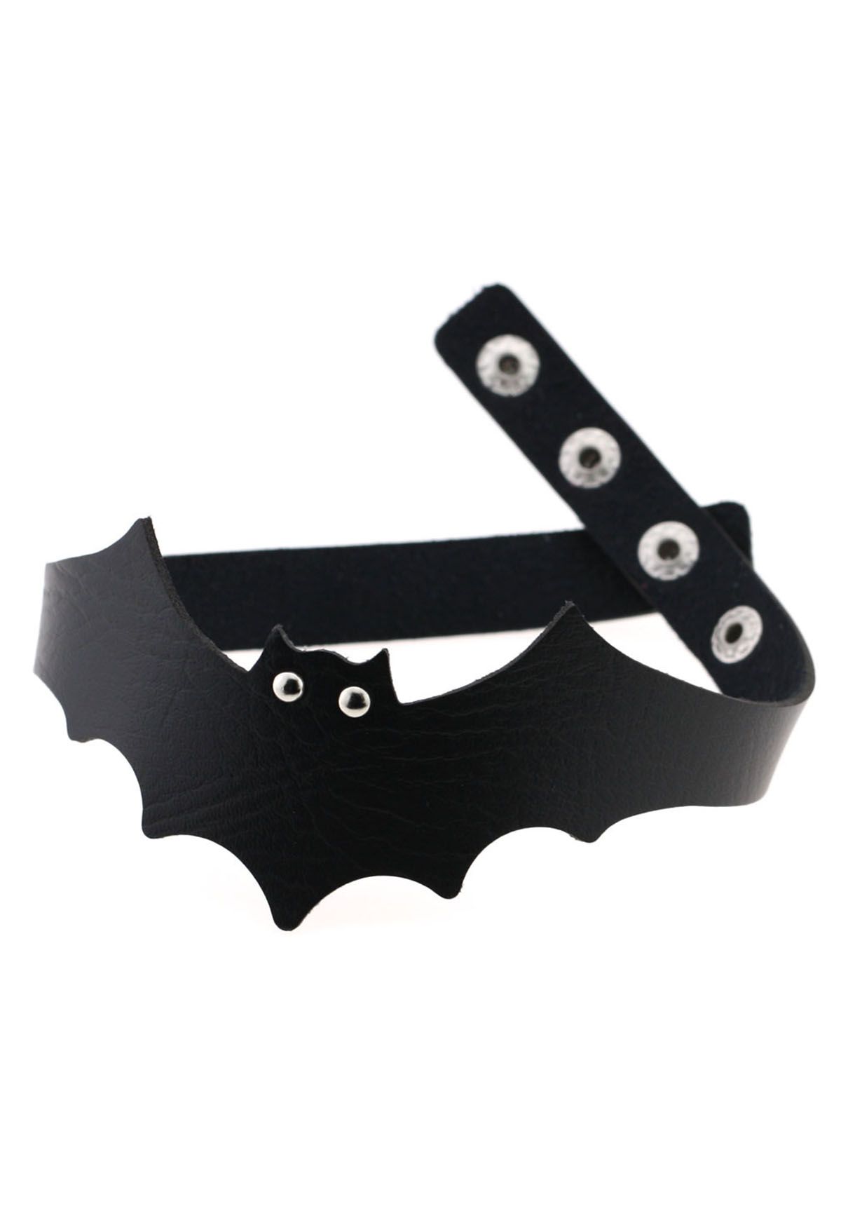 Süßes Fledermaus-Kunstleder-Halsband in Schwarz