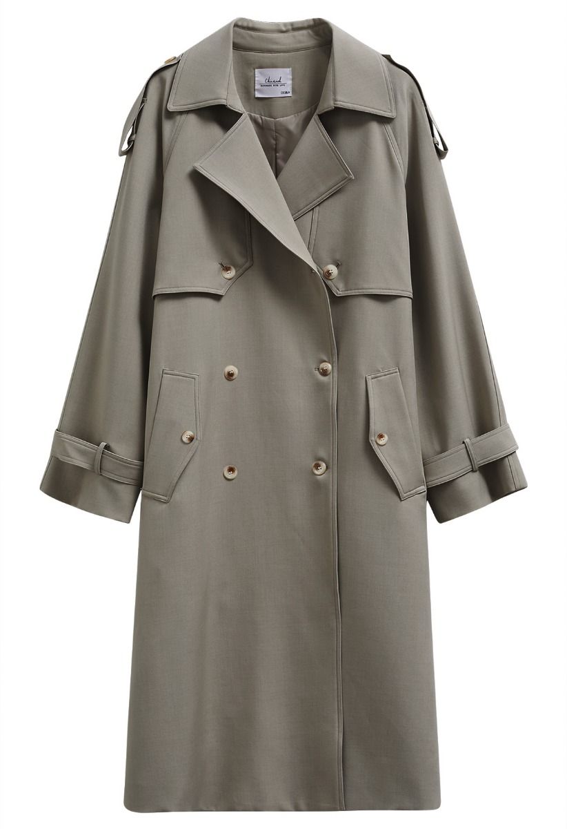 Zweireihiger Trenchcoat „New Icon“ in Taupe