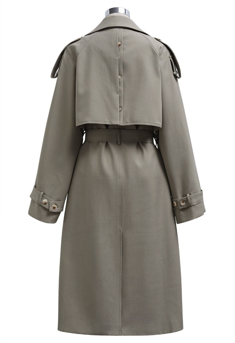 Zweireihiger Trenchcoat „New Icon“ in Taupe