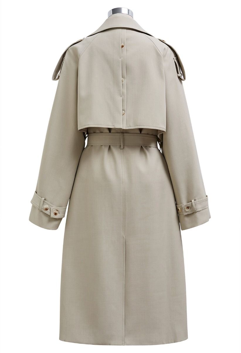 Zweireihiger Trenchcoat „New Icon“ in Hellkhaki