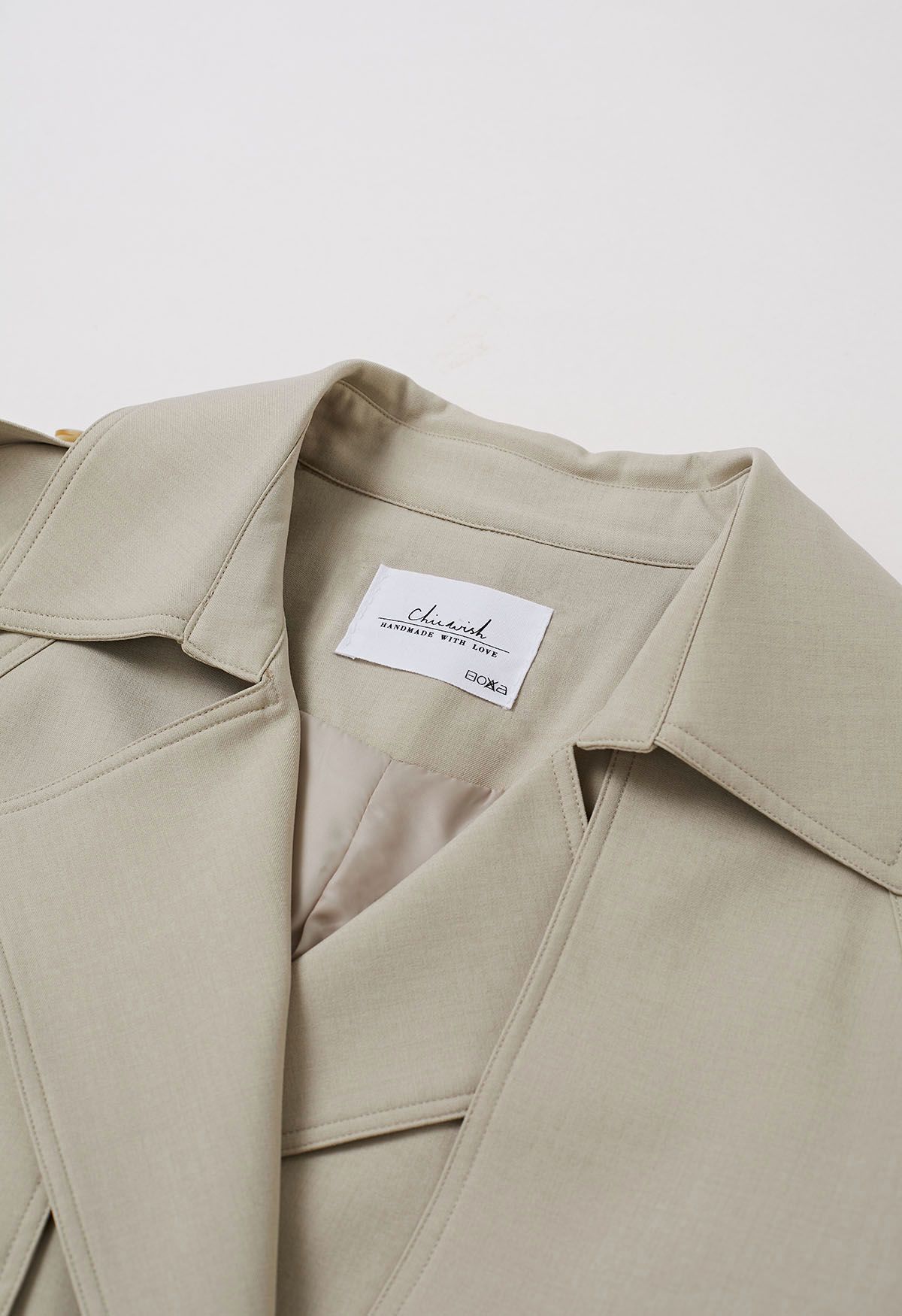 Zweireihiger Trenchcoat „New Icon“ in Hellkhaki