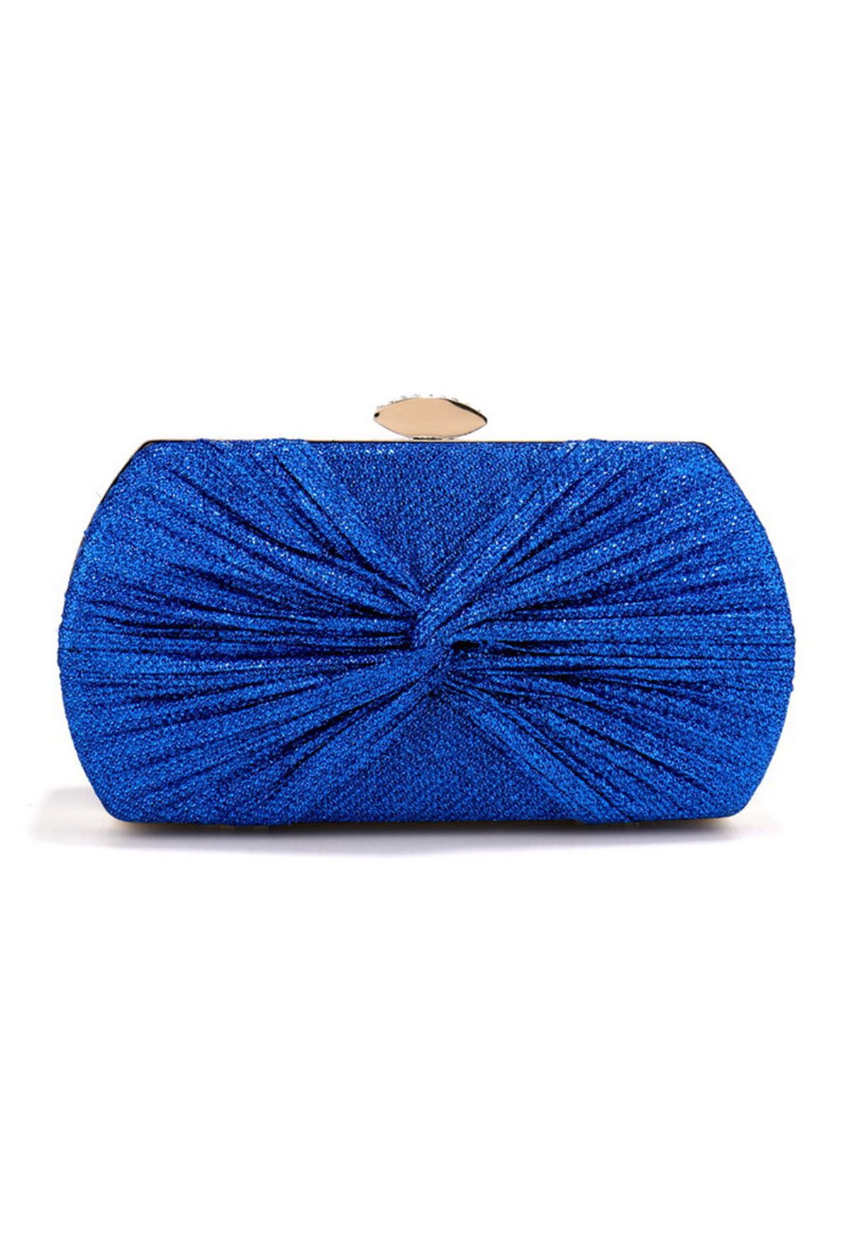 Shining Gift – Geknotete Clutch in Königsblau