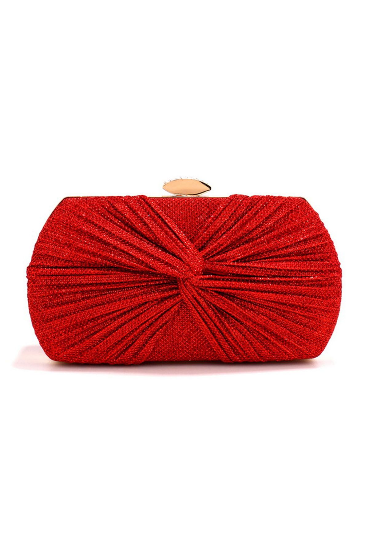 Strahlendes Geschenk – Geknotete Clutch in Rot