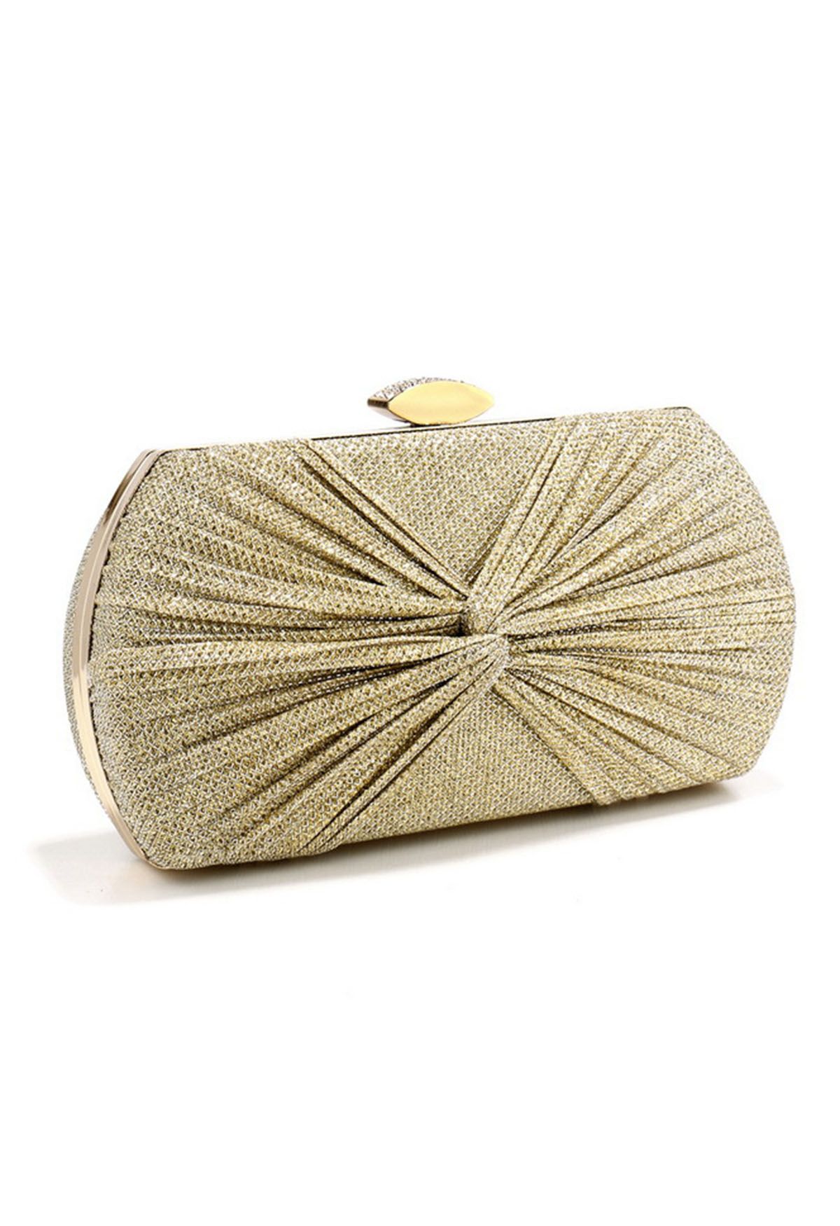 Glänzendes Geschenk – Geknotete Clutch in Gold