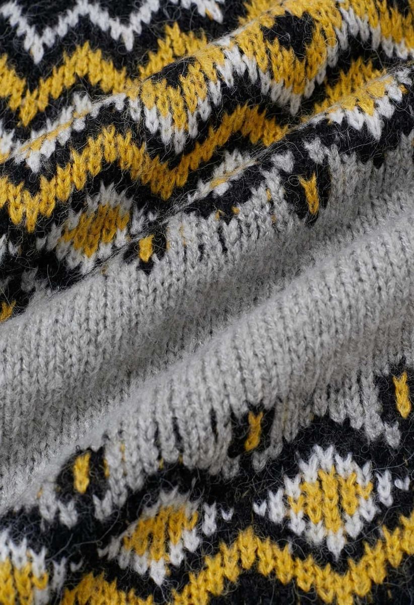 Nordic Charm – Fair-Isle-Strickpullover in Grau