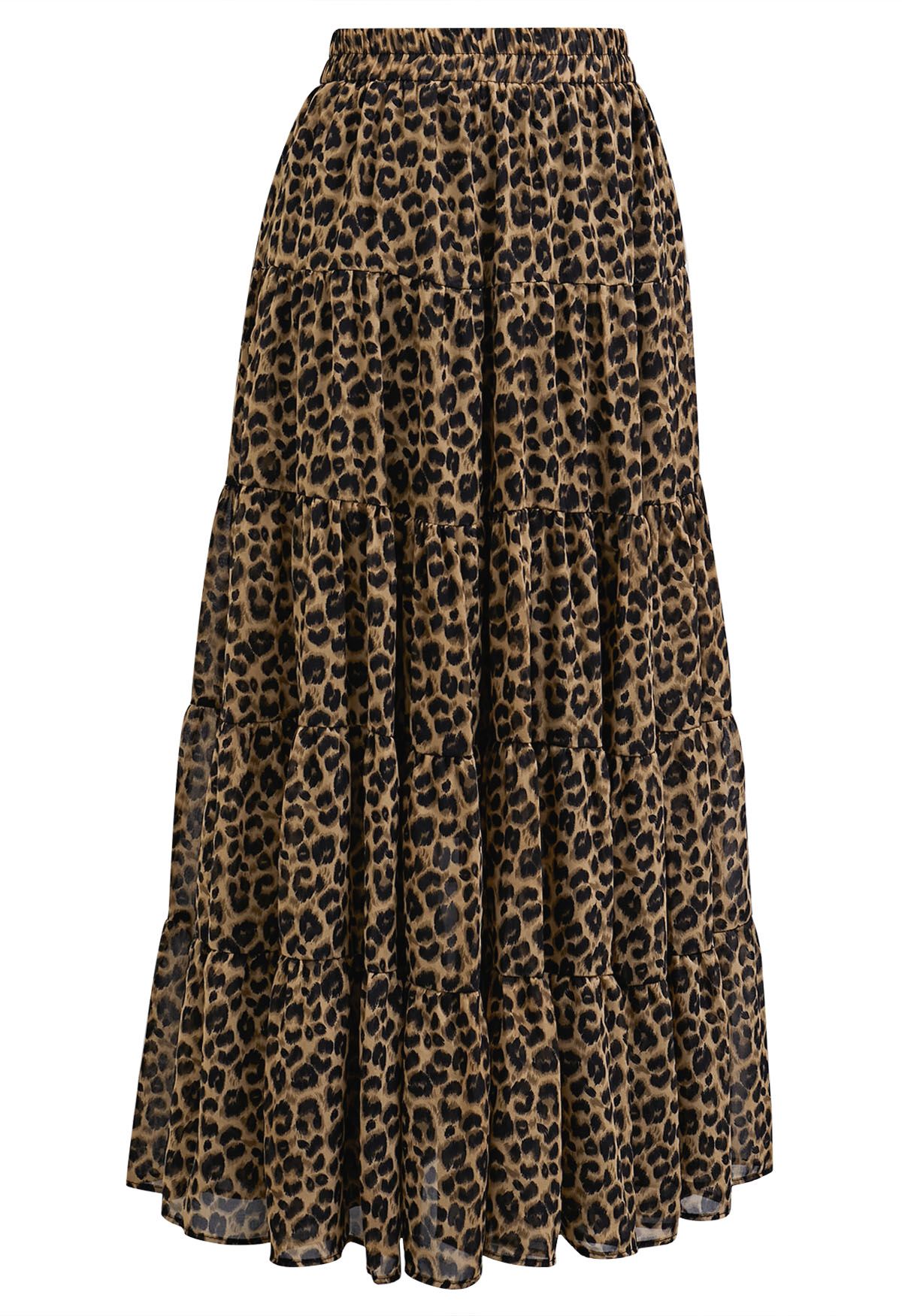 Wild Side – Chiffon-Midirock mit Animalprint