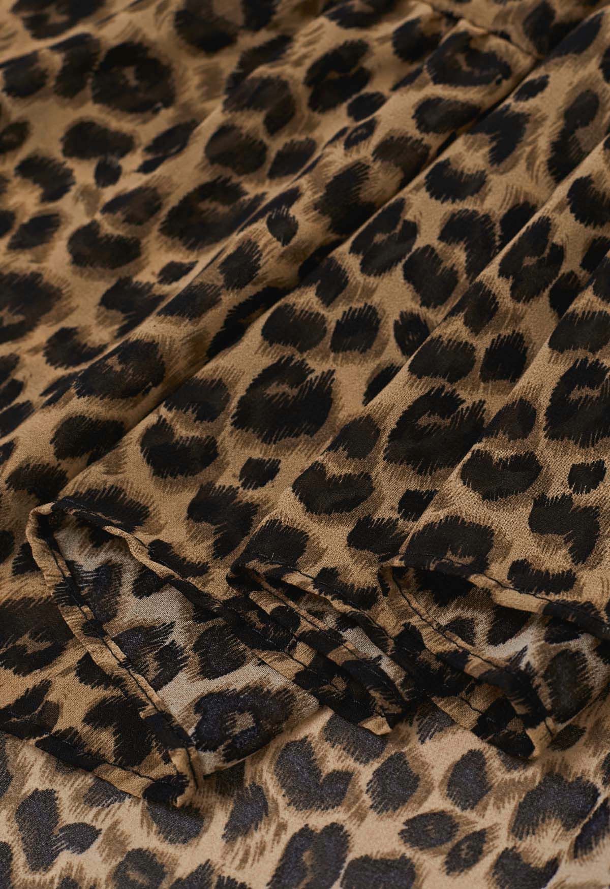 Wild Side – Chiffon-Midirock mit Animalprint