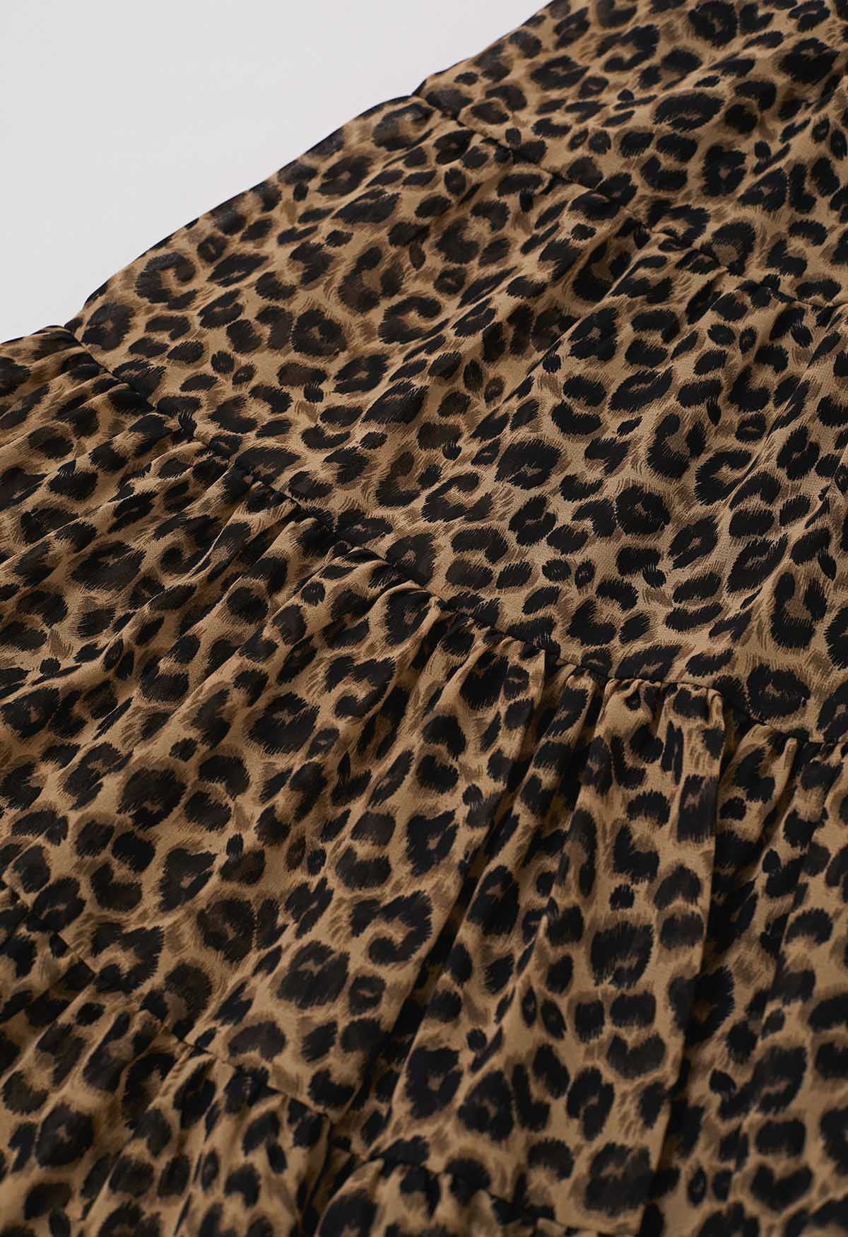 Wild Side – Chiffon-Midirock mit Animalprint