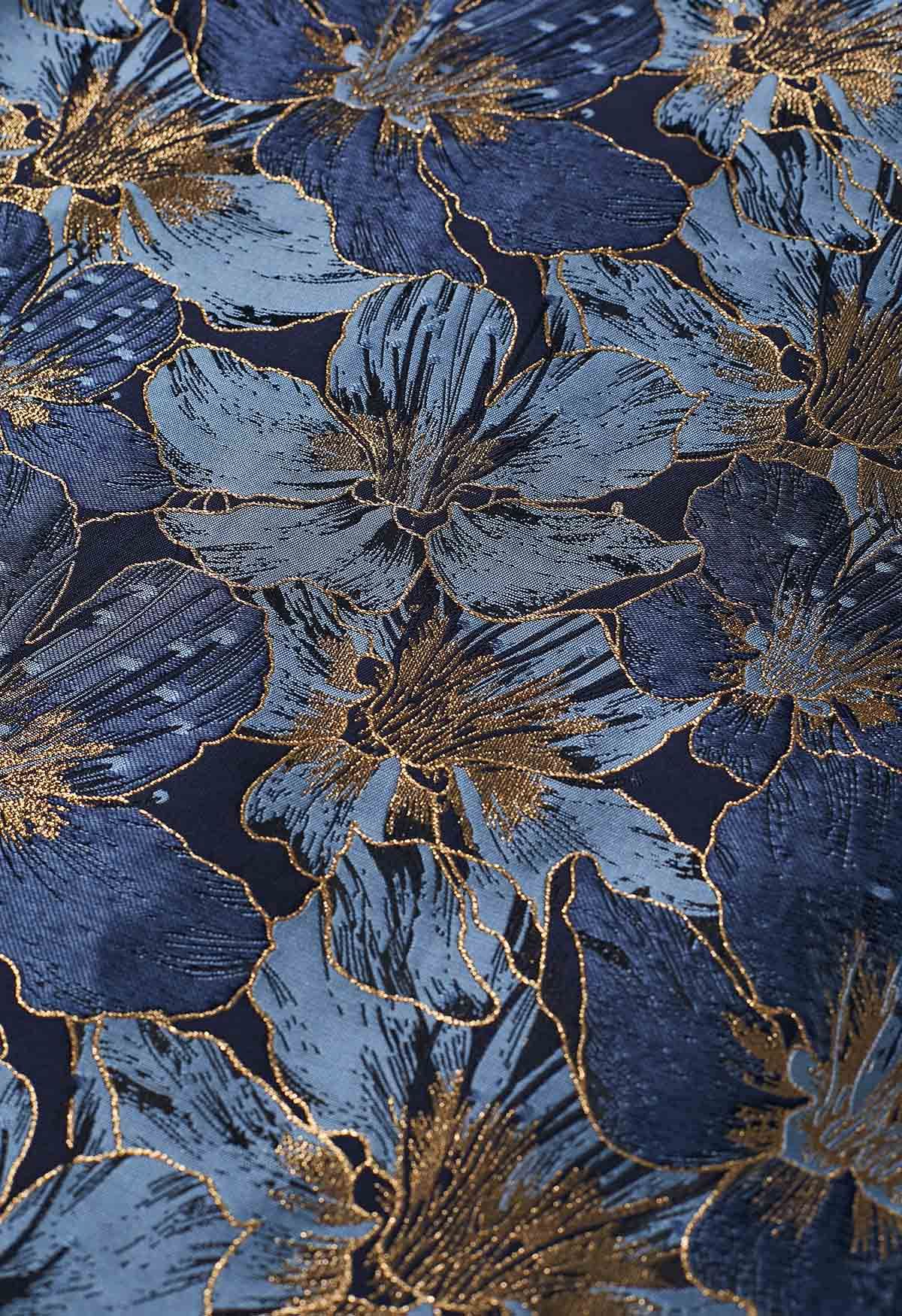 Ausgestellter Maxirock „Opulent Bloom“ aus Jacquard mit Gürtel