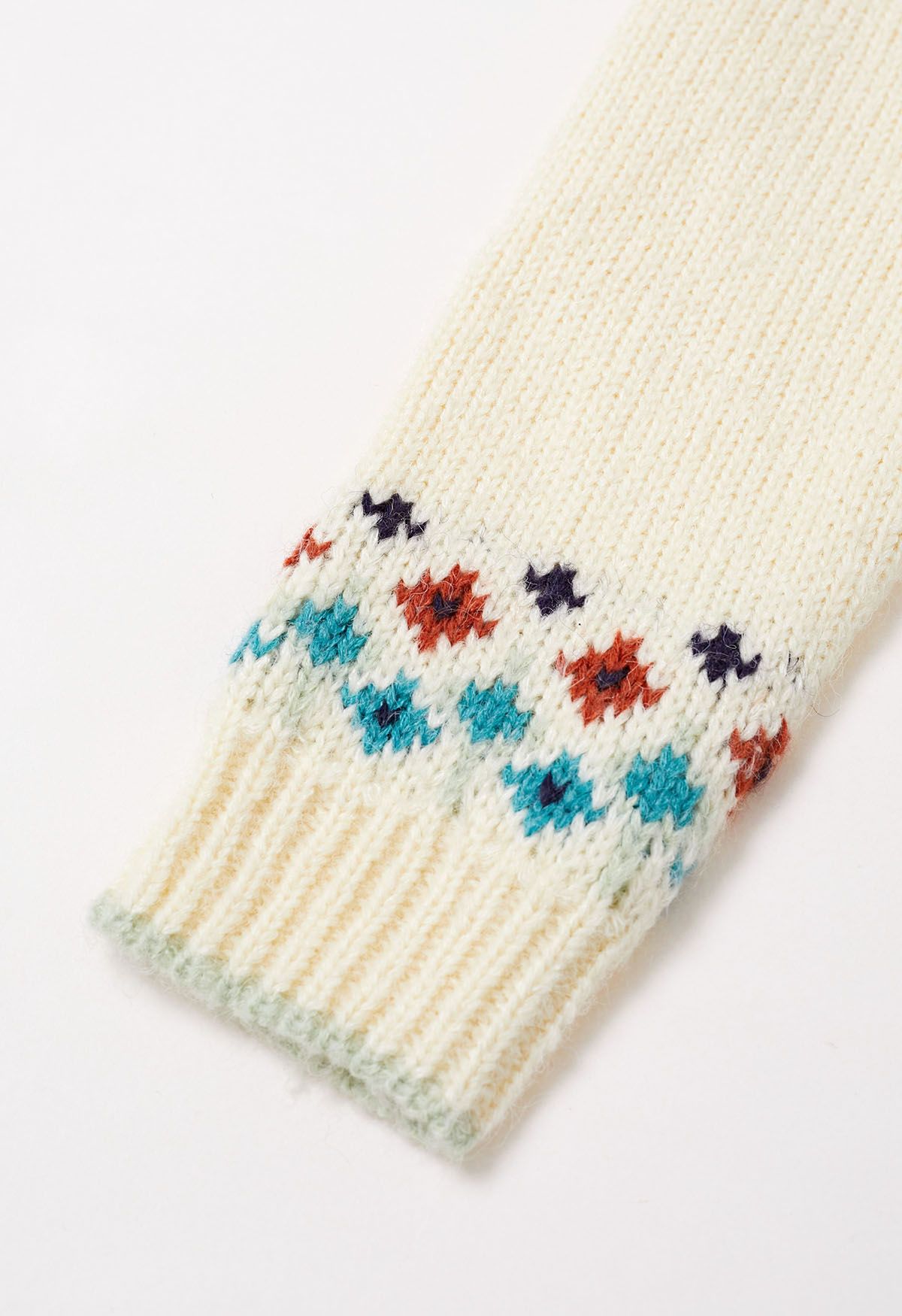 Snowflake Wonderland Fair Isle Strickpullover in Creme