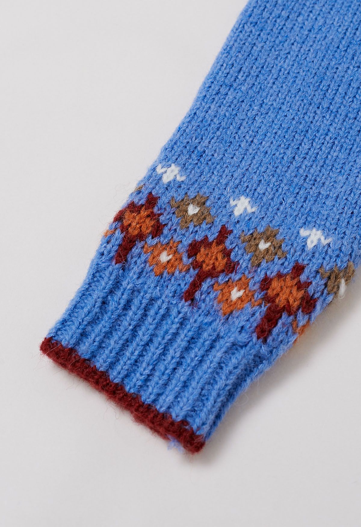 Snowflake Wonderland Fair Isle Strickpullover in Blau