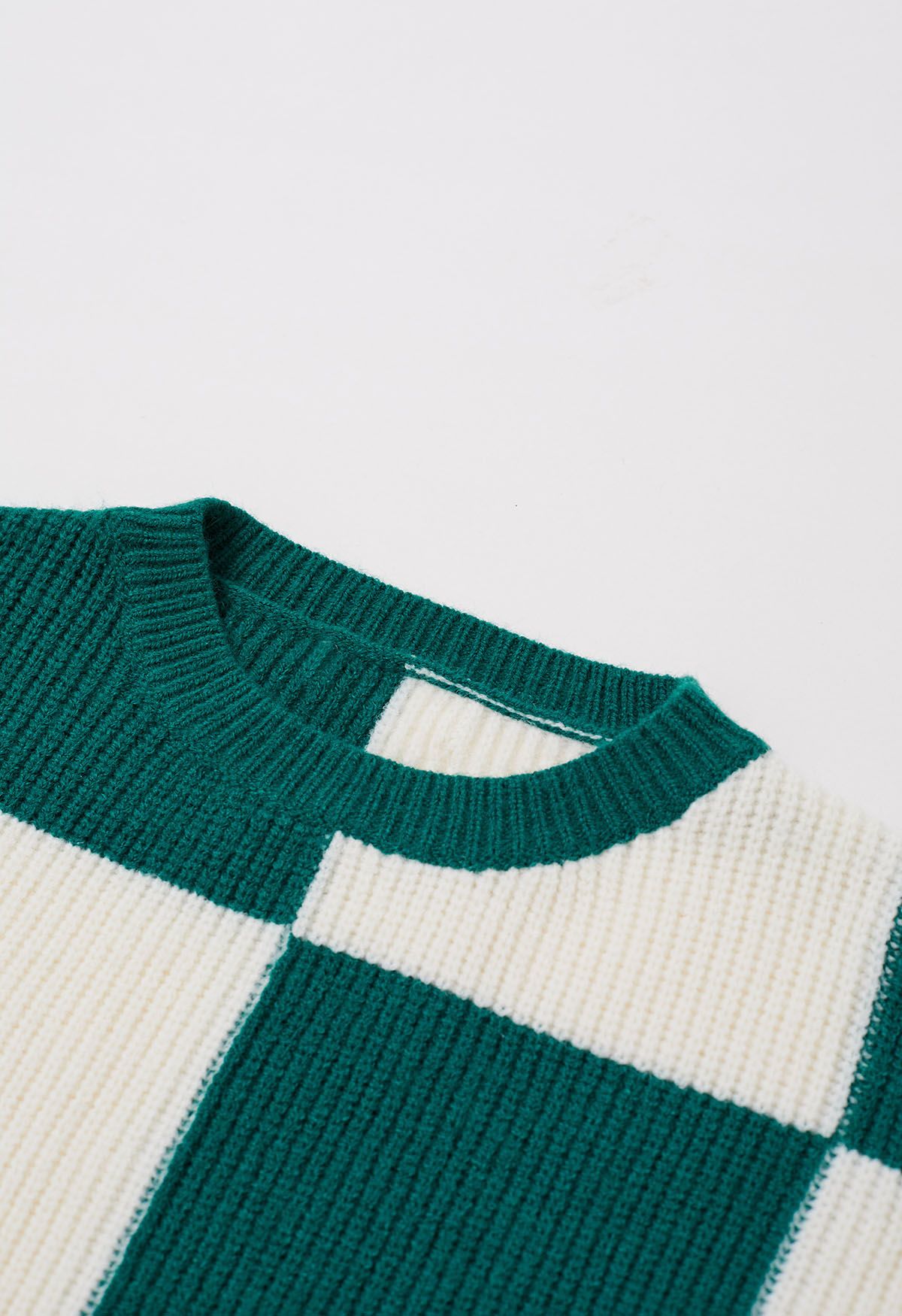 Merry Check Strickpullover mit überschnittenen Schultern