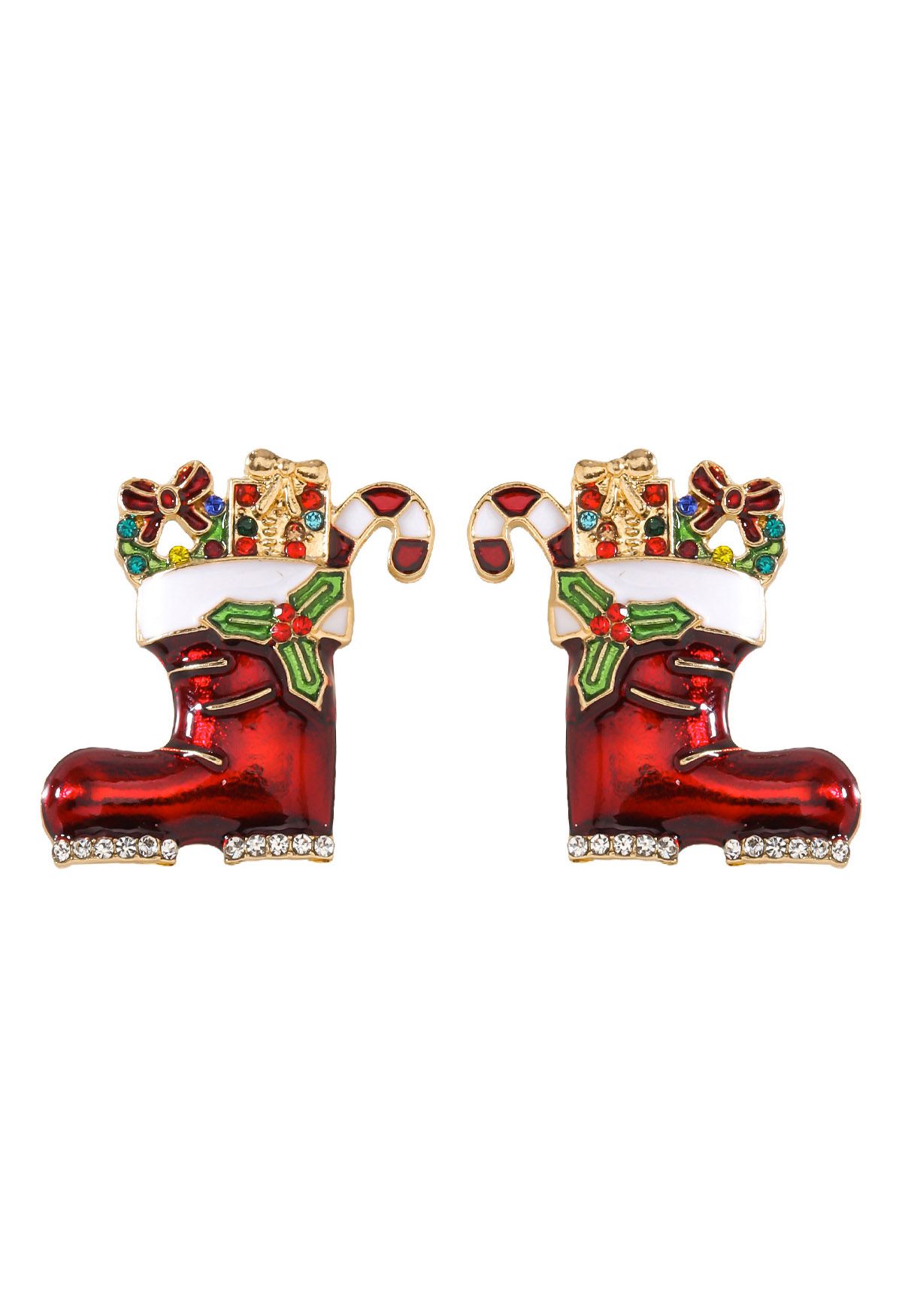 Festliche Ornament Weihnachtsstiefel Ohrringe