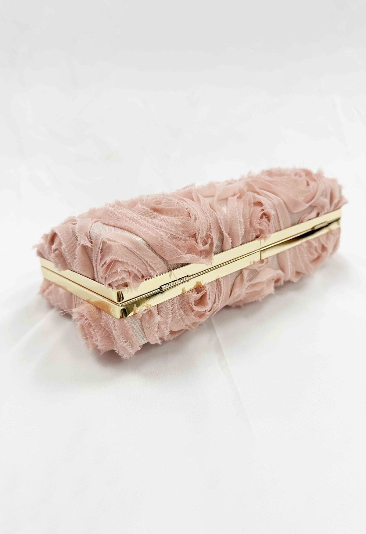 Opulent Rose – Clutch mit Strass-Griff in Rosa