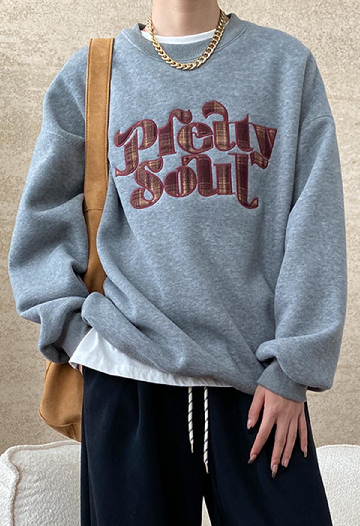 Pretty Soul – Übergroßes Sweatshirt mit Fleece-Futter in Grau