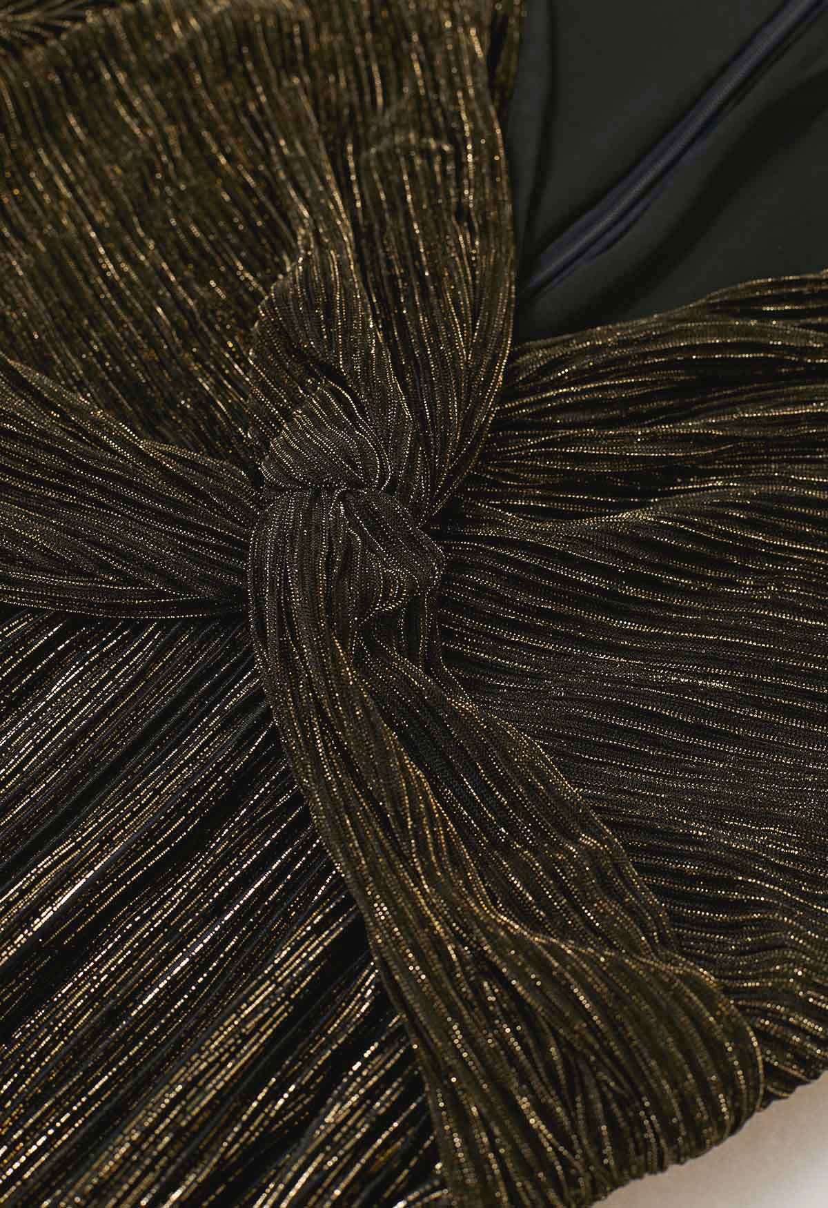 Glamorous Twist Metallic-Cocktailkleid in Schwarz