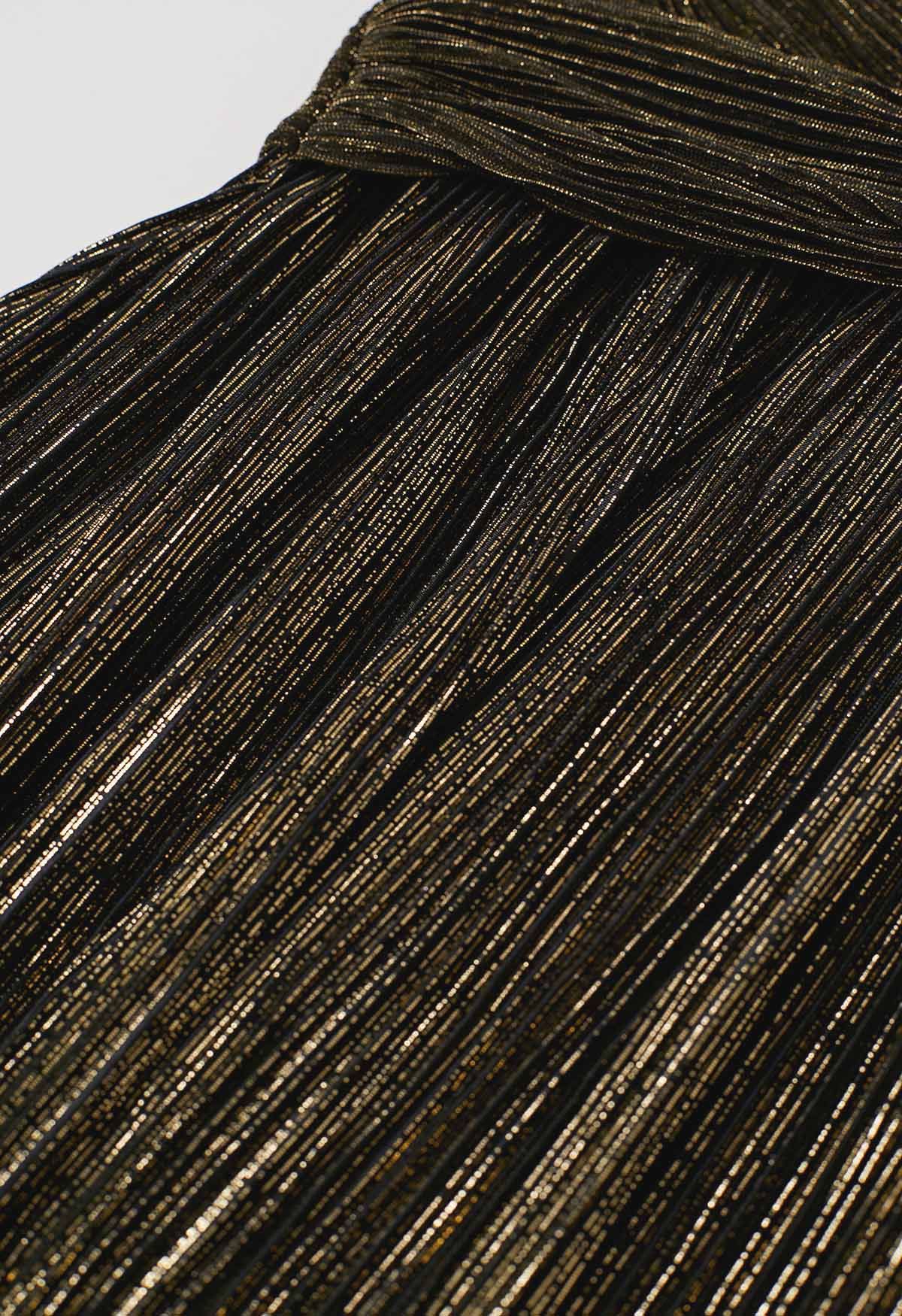 Glamorous Twist Metallic-Cocktailkleid in Schwarz