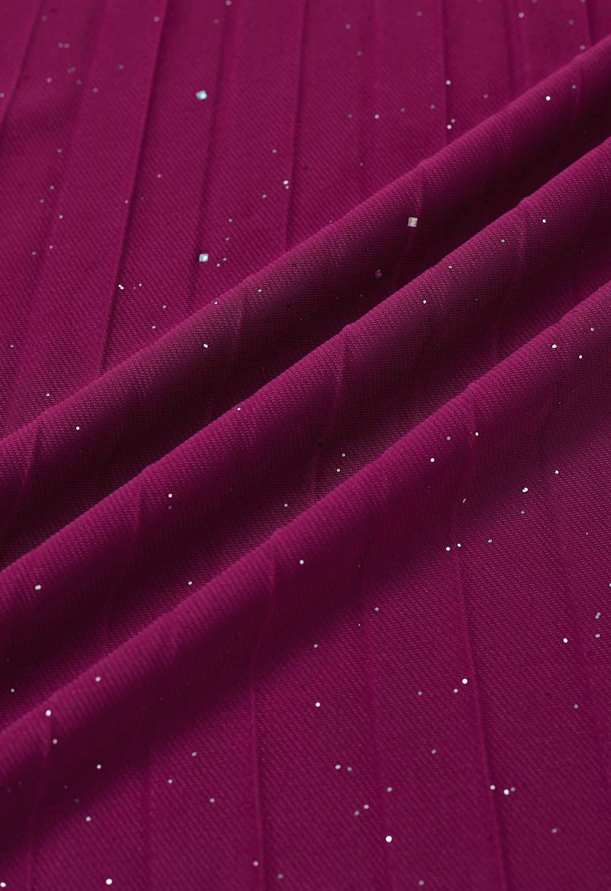 Twinkleling Night – Plissierter Maxirock in Magenta