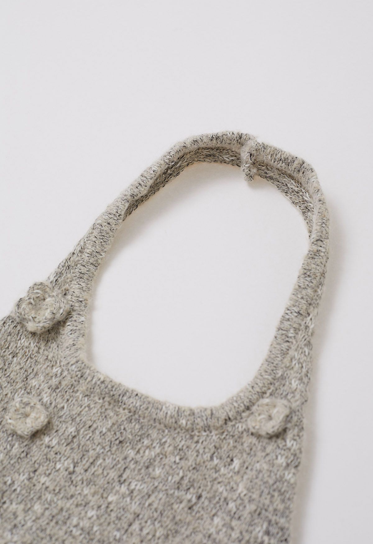 Zweiteiliges Neckholder-Crop-Stricktop in Taupe